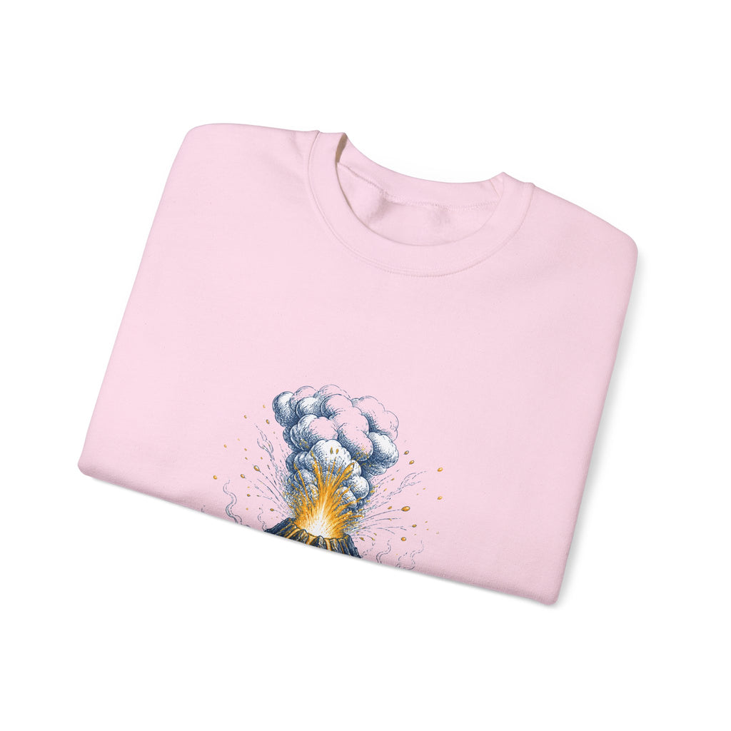Matching Couple Sweatshirt - Volcano & Glacier Matching Couple Crewneck Sweatshirt Hand-Drawn Art His Hers Best Friend Gift - Design A