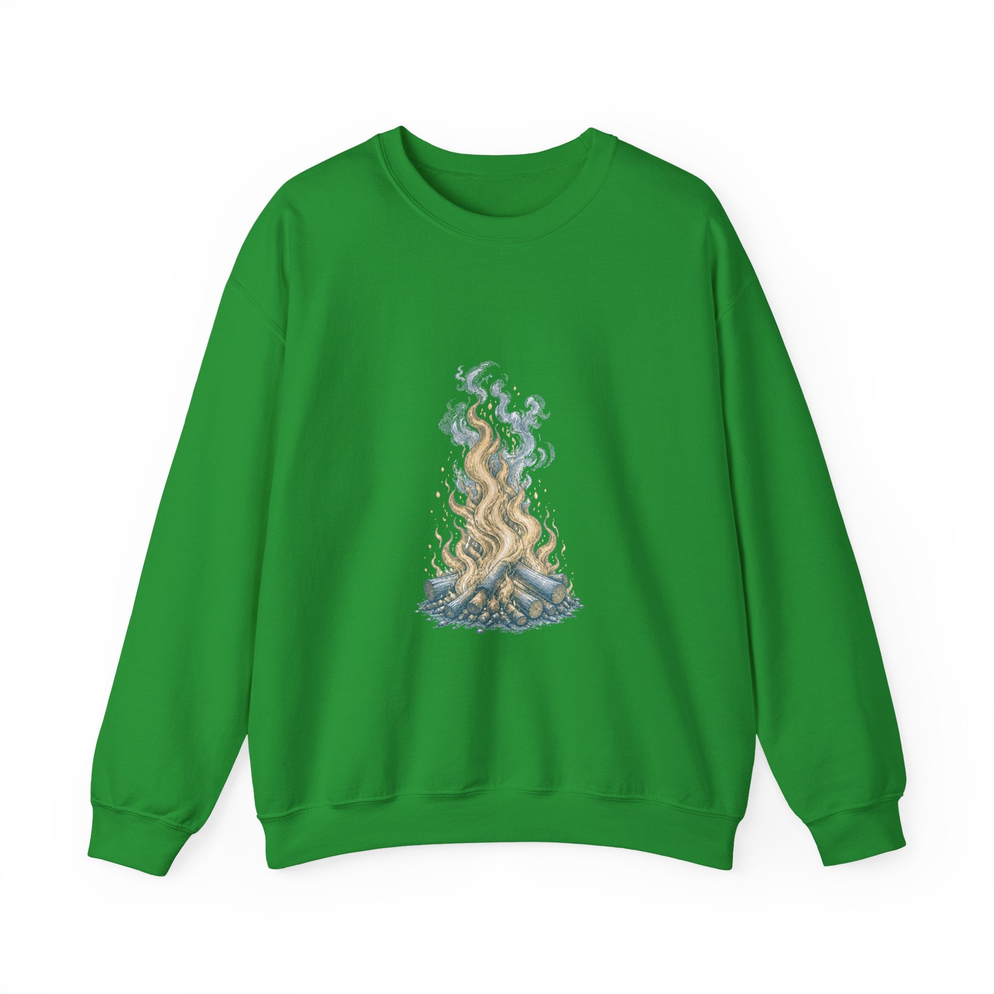 Matching Couple Sweatshirt - Wildfire & Waterfall Matching Couple Crewneck Sweatshirt Vintage Art His Hers Wedding Gift - Design A