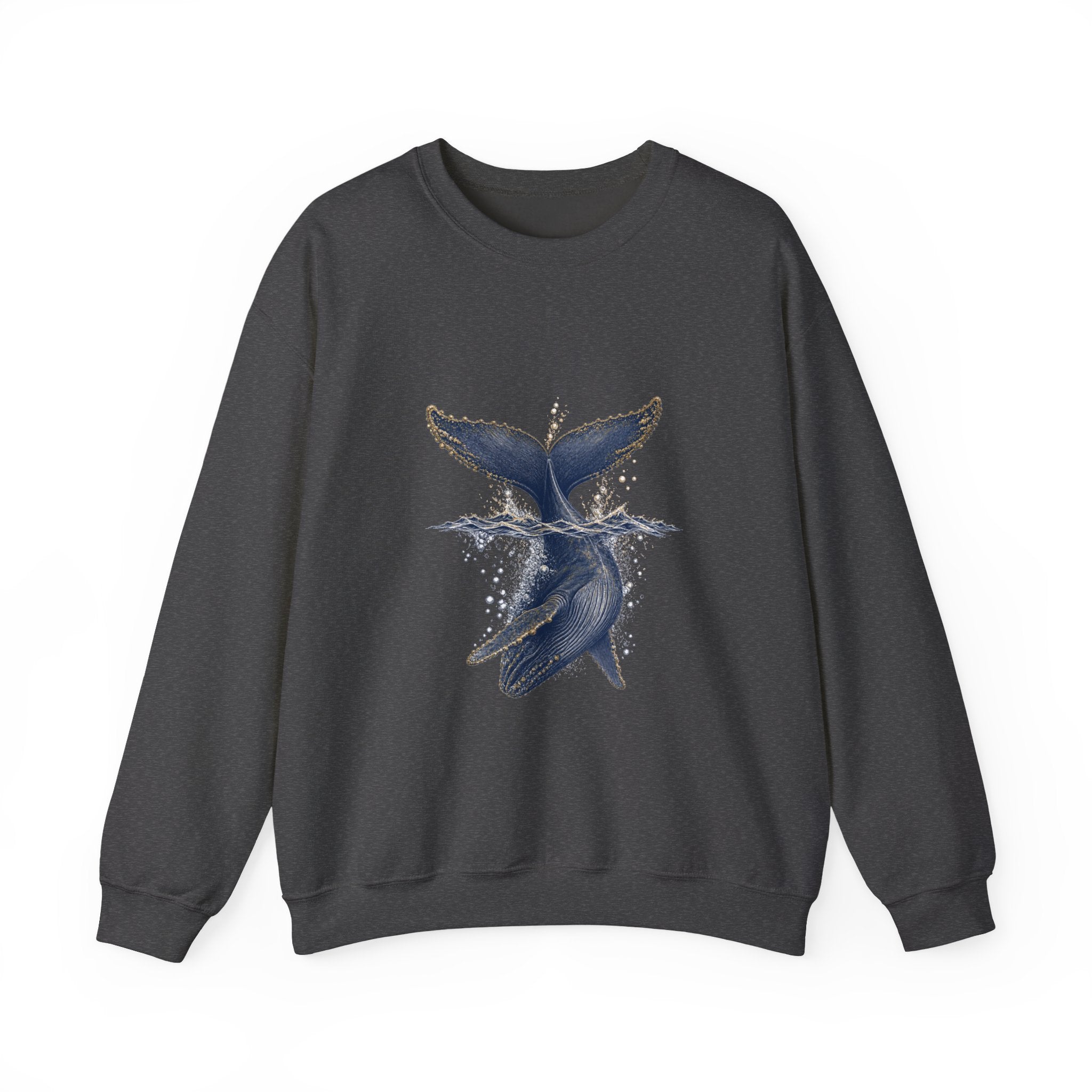 Matching Couple Sweatshirt - Eagle & Whale Matching Couple Crewneck Sweatshirt Vintage Art His Hers Wedding Gift - Design B