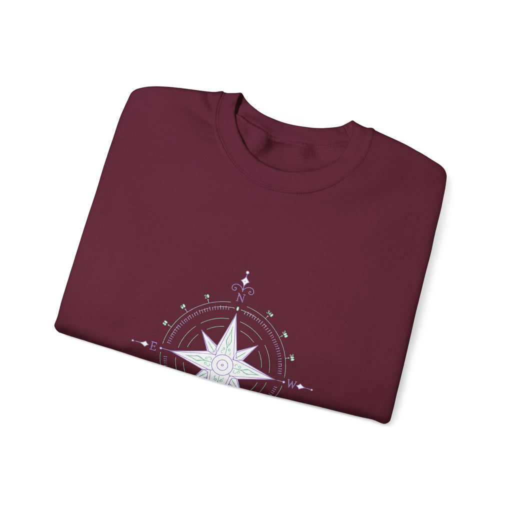 Matching Couple Sweatshirt - Compass North & South Matching Couple Crewneck Sweatshirt Minimalist Art His Hers Valentine Gift - Design B