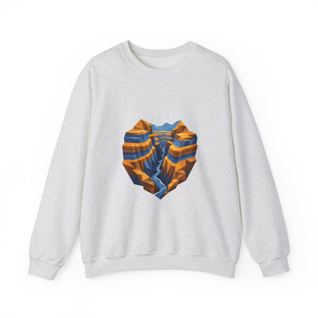 Matching Couple Sweatshirt - Lavender Fields & Canyon Matching Couple Premium Fleece Sweatshirt Geometric Art His Hers Love Gift - Design B