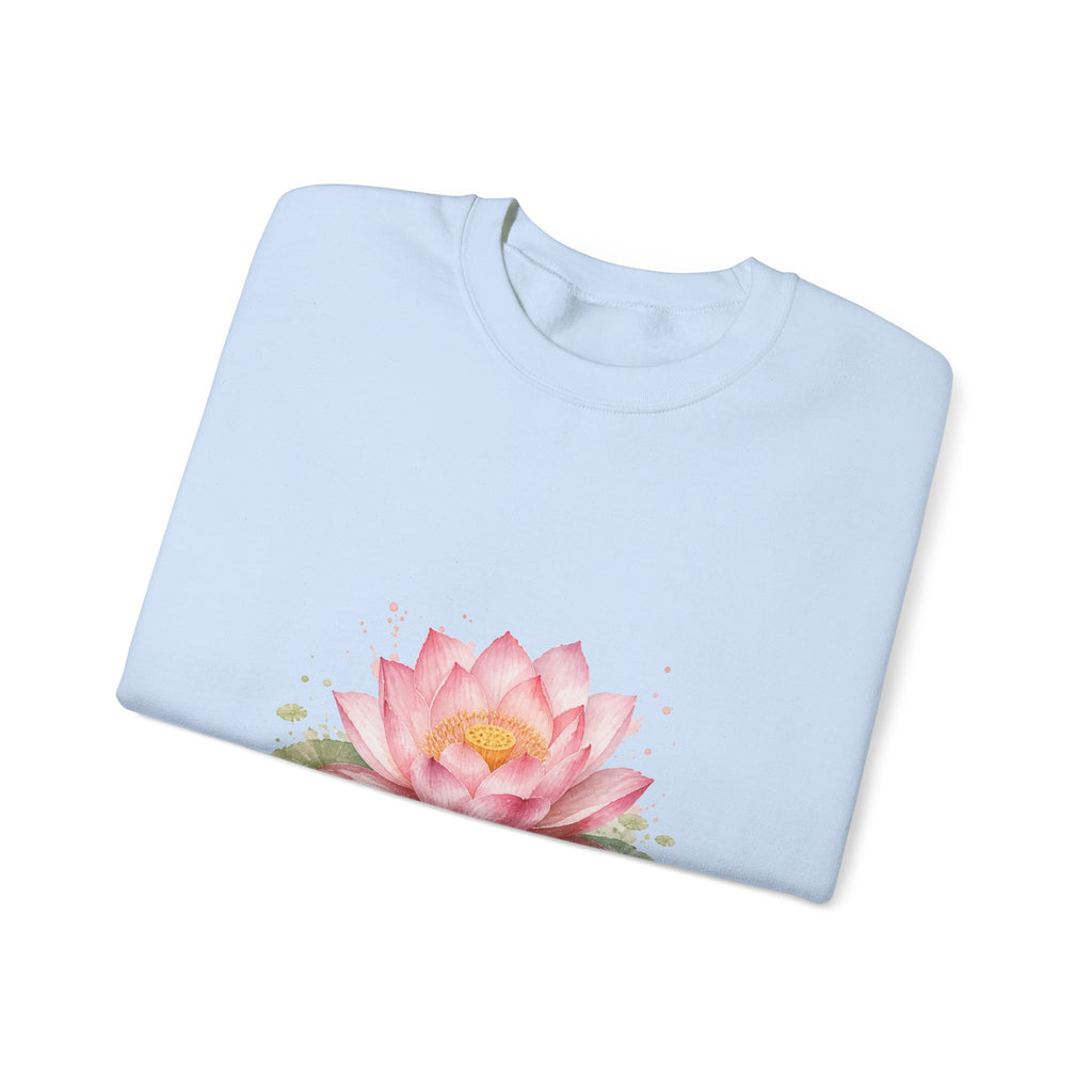 Matching Couple Sweatshirt - Open & Closed Lotus Matching Couple Premium Fleece Sweatshirt Watercolor Art His Hers Birthday Gift - Design A