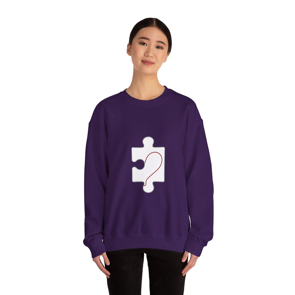 Matching Couple Sweatshirt - Puzzle Pieces Matching Couple Comfort Colors Crew Minimalist Art His Hers Christmas Gift - Design B