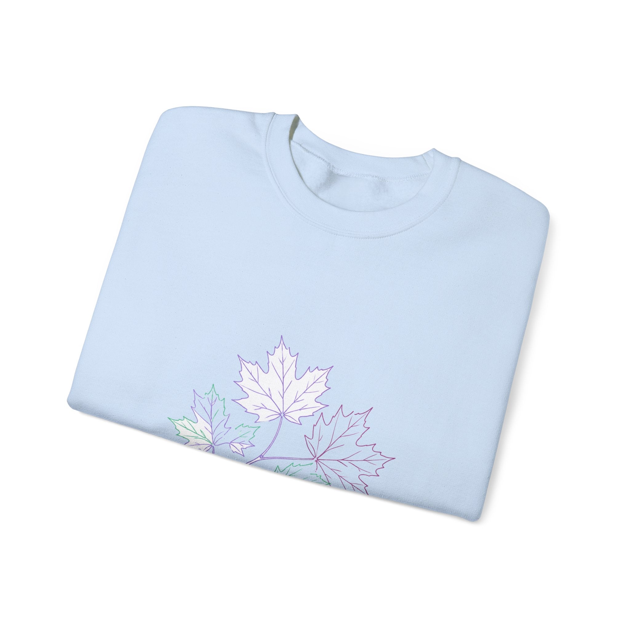 Matching Couple Sweatshirt - Cherry Blossom & Maple Leaf Matching Couple Crewneck Sweatshirt Minimalist Art His Hers Valentine Gift - Design B