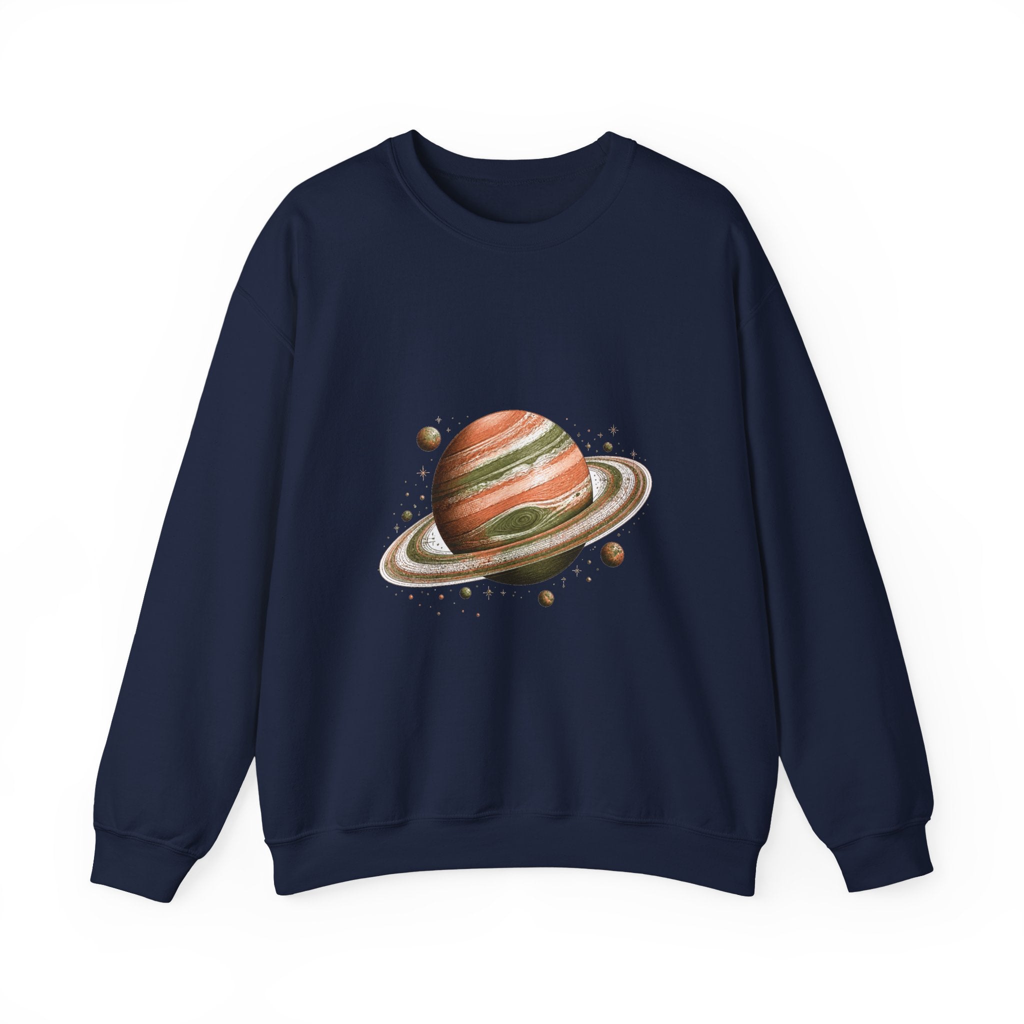 Matching Couple Sweatshirt - Astronaut & Planet Matching Couple Comfort Colors Crew Hand-Drawn Art His Hers Anniversary Gift - Design B
