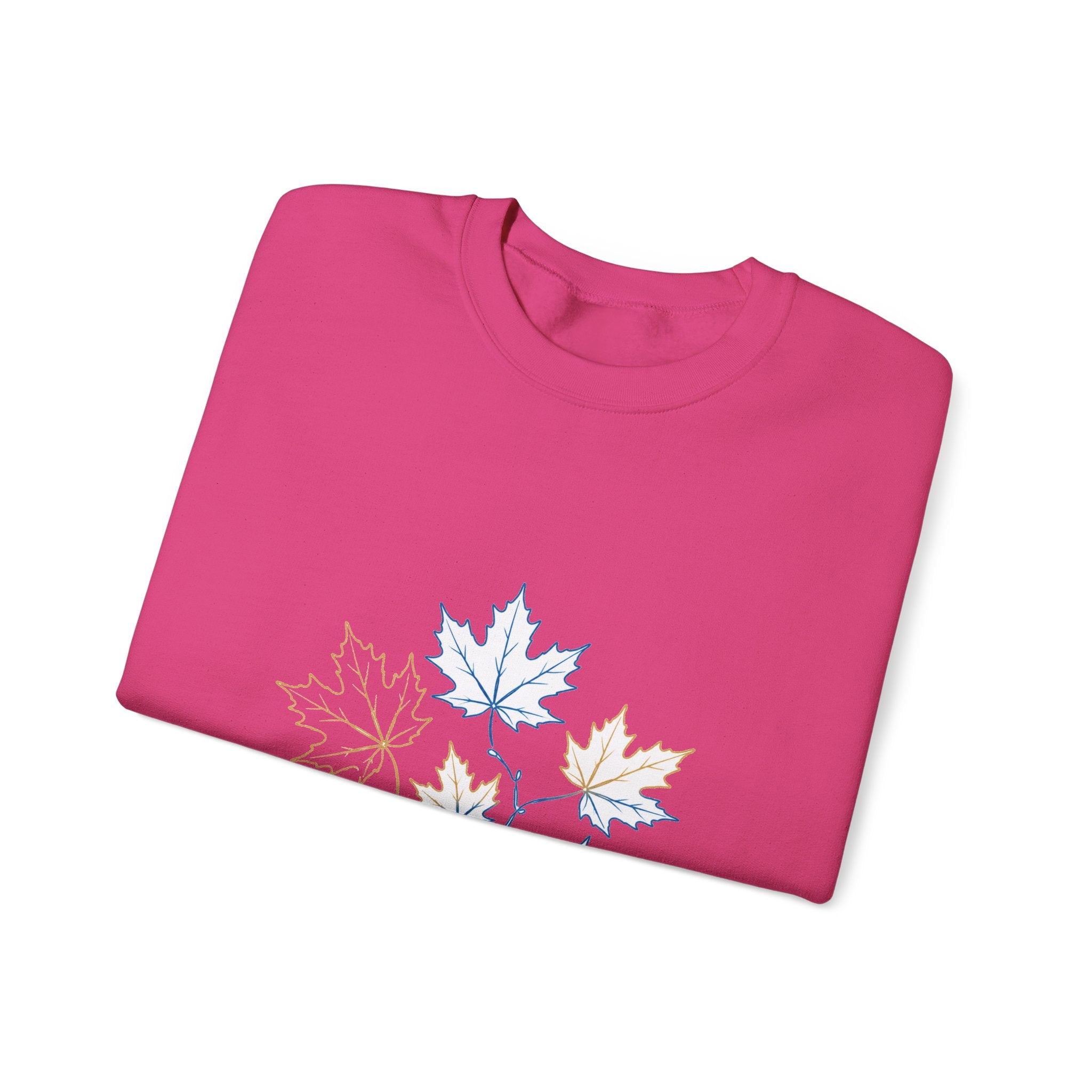 Matching Couple Sweatshirt - Cherry Blossom & Maple Leaf Matching Couple Premium Fleece Sweatshirt Minimalist Art His Hers Christmas Gift - Design B