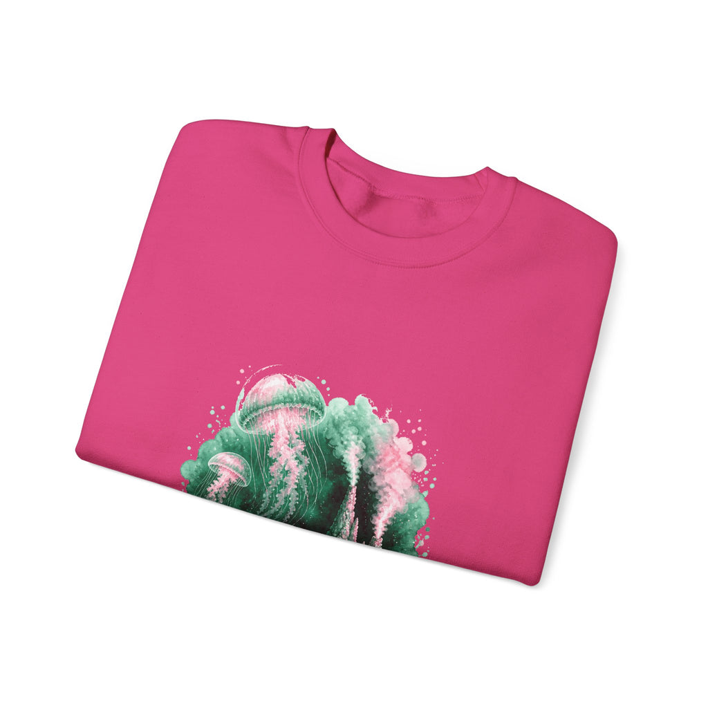 Matching Couple Sweatshirt - Coral Reef & Deep Sea Matching Couple Crewneck Sweatshirt Watercolor Art His Hers Engagement Gift - Design B