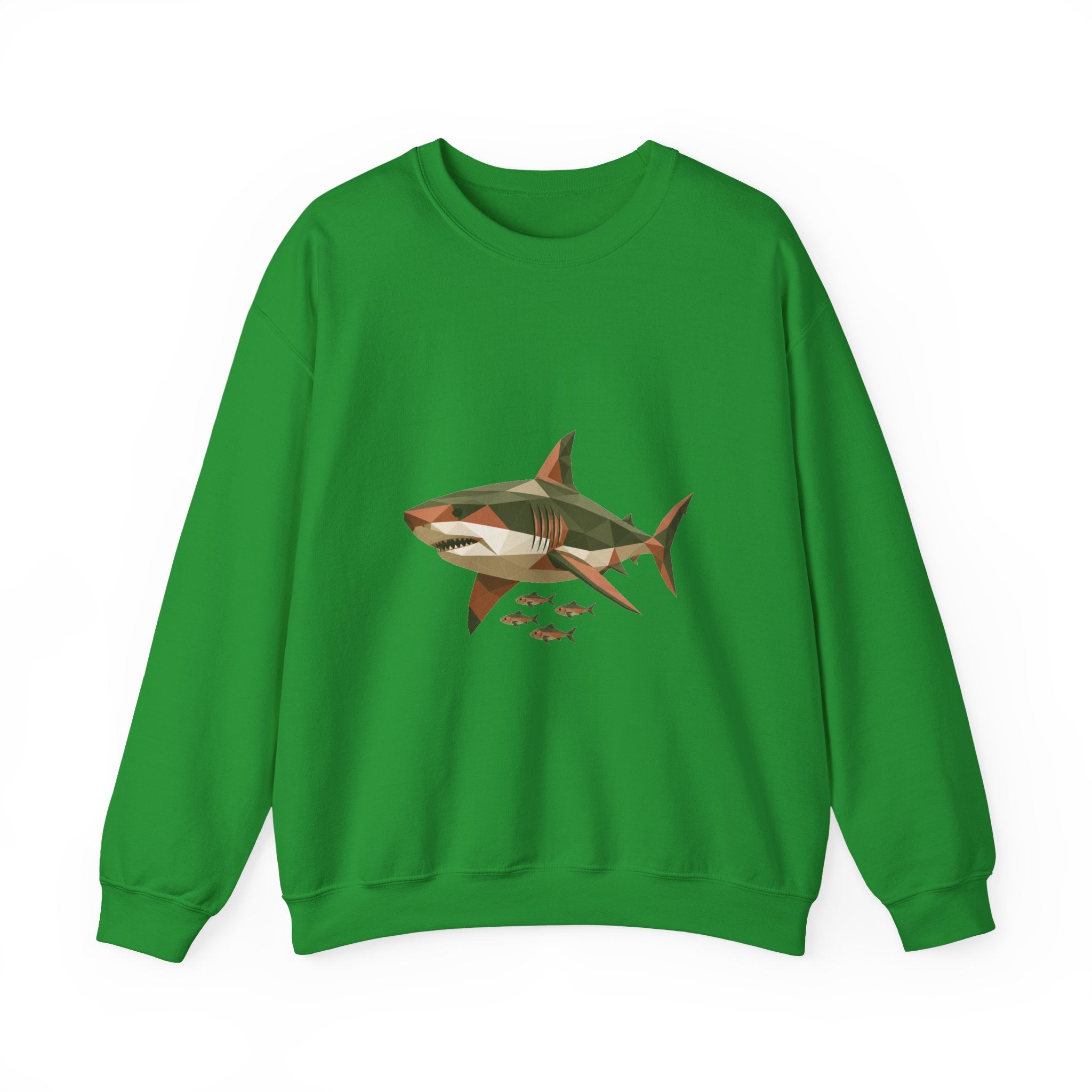 Matching Couple Sweatshirt - Shark & Dolphin Matching Couple Crewneck Sweatshirt Geometric Art His Hers Couple Gift - Design A