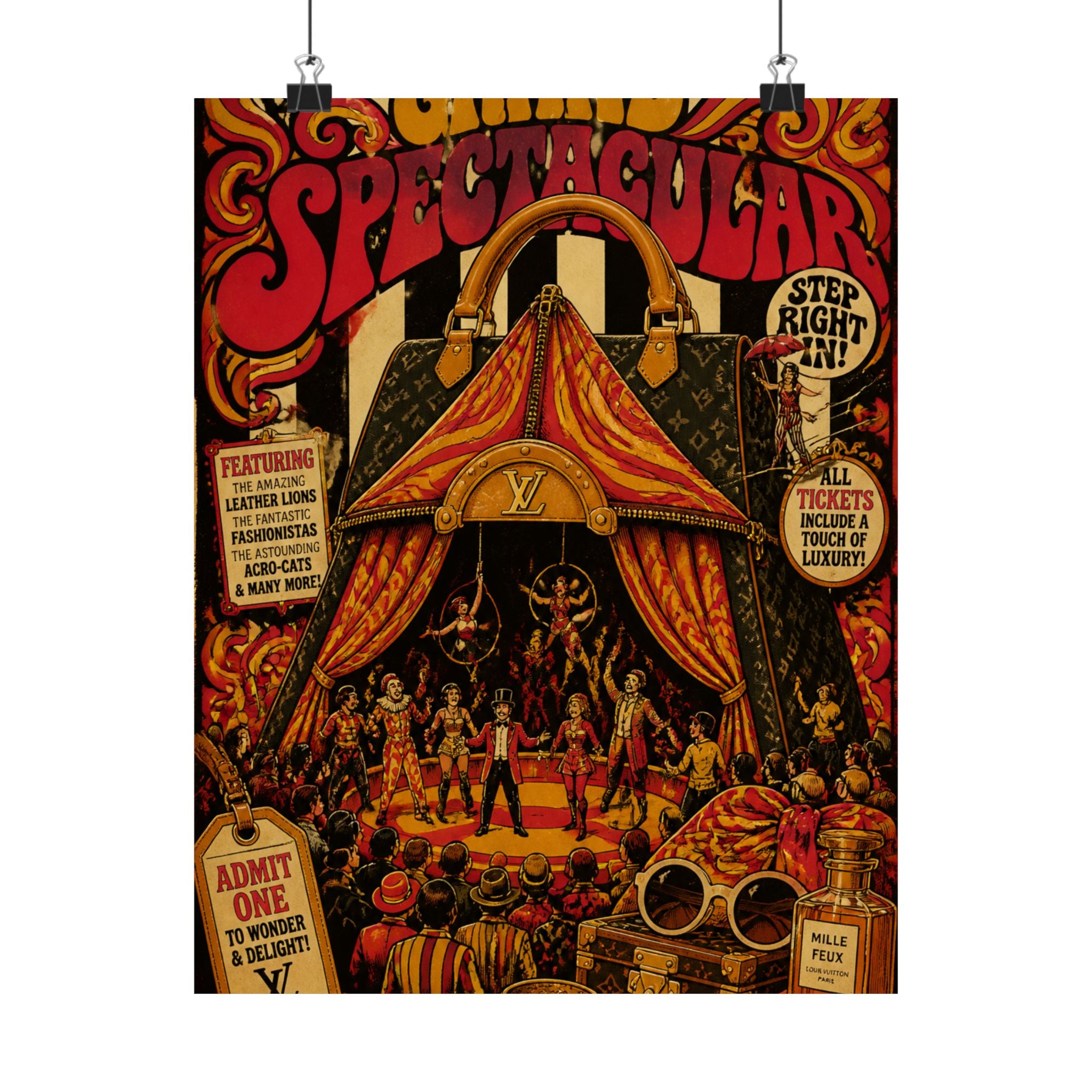 Handbag Big Top Wall Art Poster 24×36 Psychedelic Dining Room Decor Maximalist Print