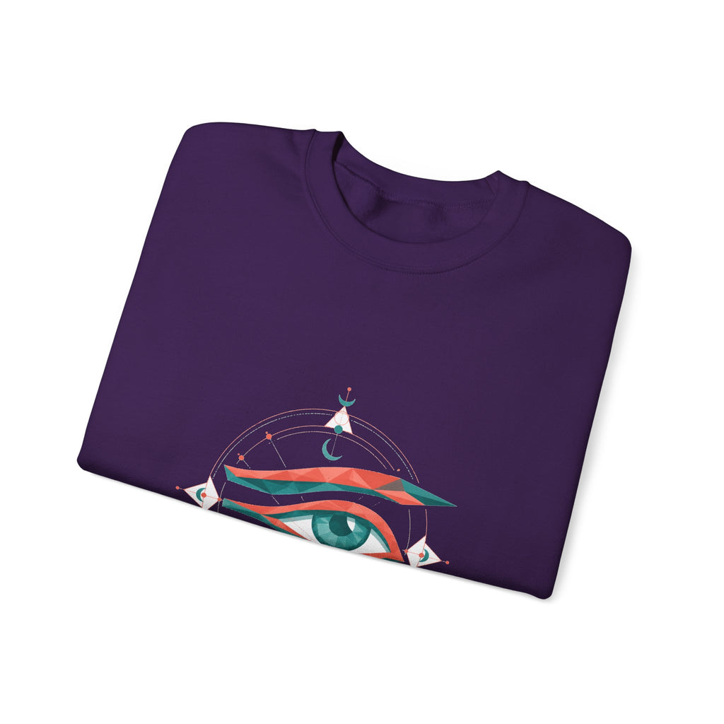 Matching Couple Sweatshirt - Eye of Ra & Horus Matching Couple Comfort Colors Crew Geometric Art His Hers Love Gift - Design B