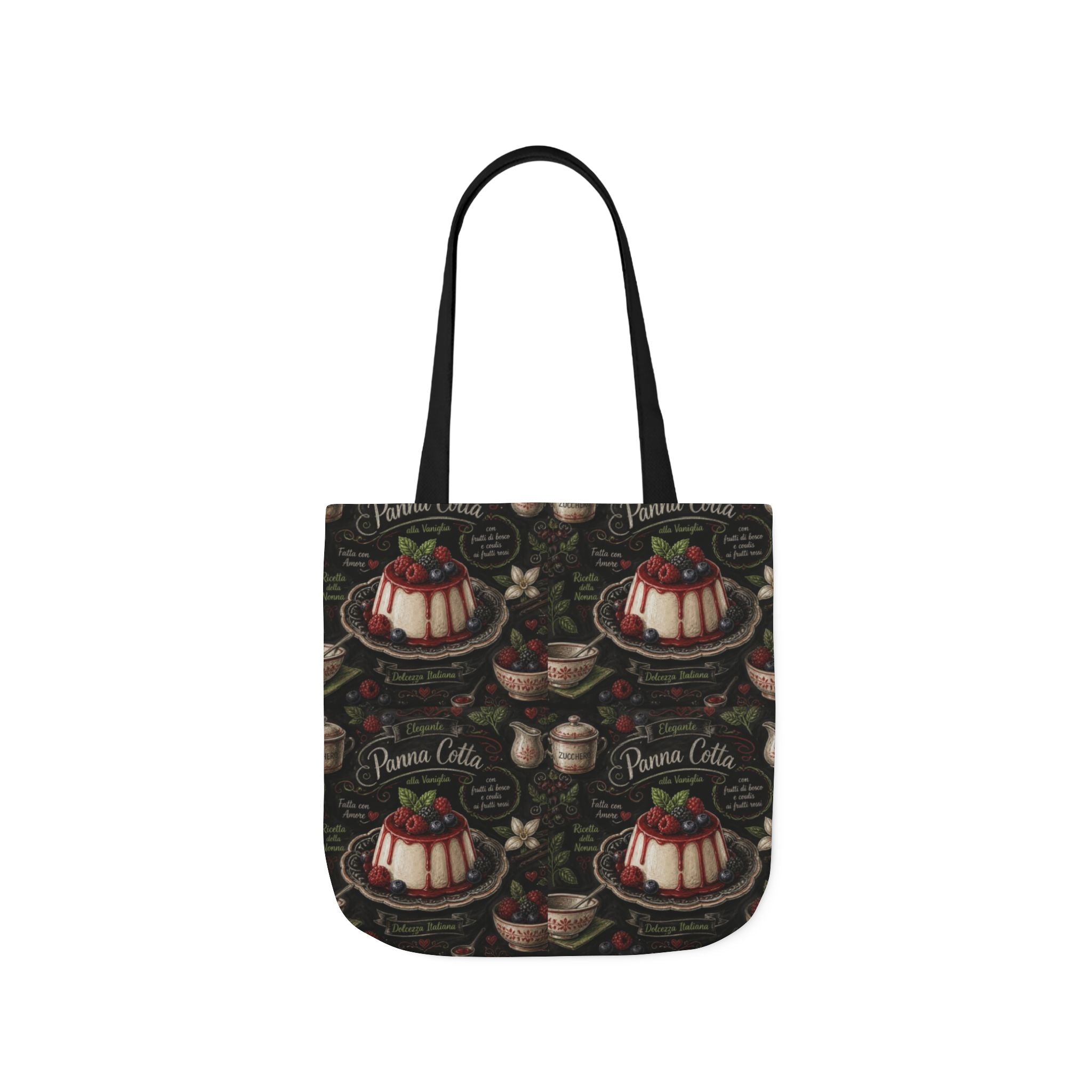 Panna Cotta Canvas Tote Bag Mediterranean Kitchen Chalk Art Design Italian Cottagecore Gift