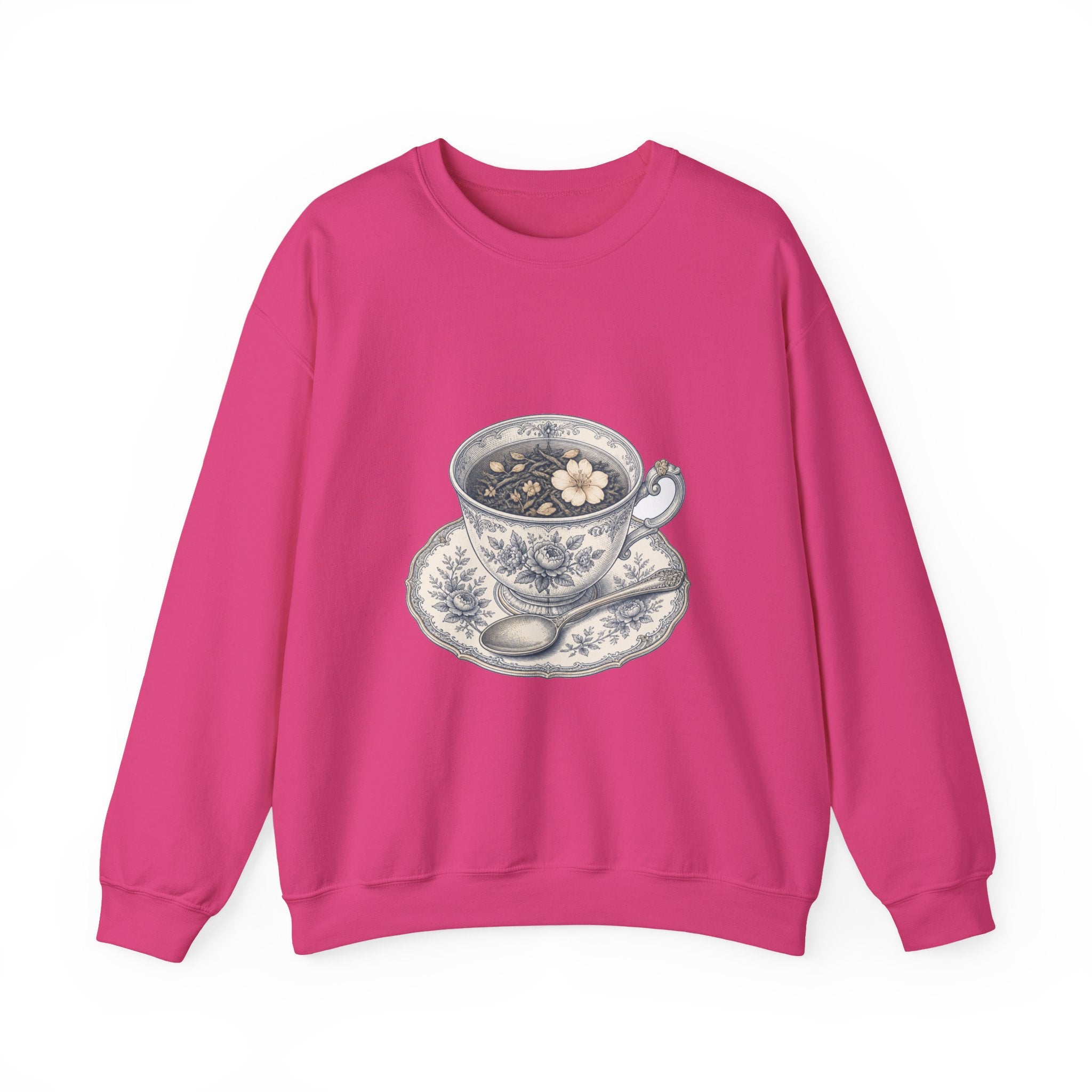 Matching Couple Sweatshirt - Coffee & Tea Matching Couple Comfort Colors Crew Vintage Art His Hers Honeymoon Gift - Design B