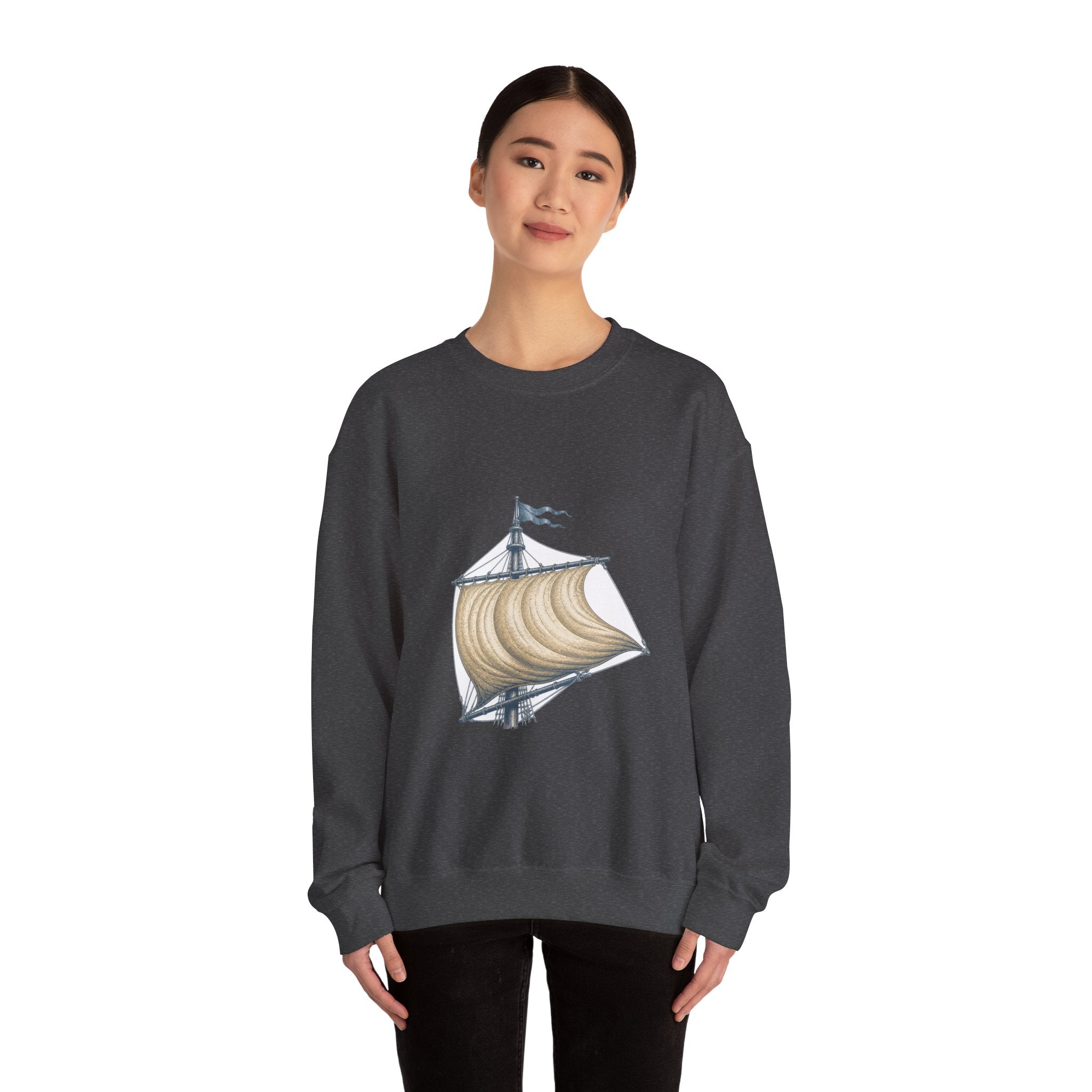 Matching Couple Sweatshirt - Anchor & Sail Matching Couple Premium Fleece Sweatshirt Vintage Art His Hers Honeymoon Gift - Design B
