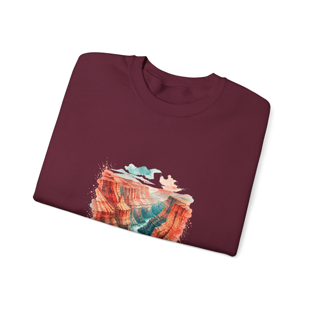 Matching Couple Sweatshirt - Lavender Fields & Canyon Matching Couple Comfort Colors Crew Watercolor Art His Hers Birthday Gift - Design B