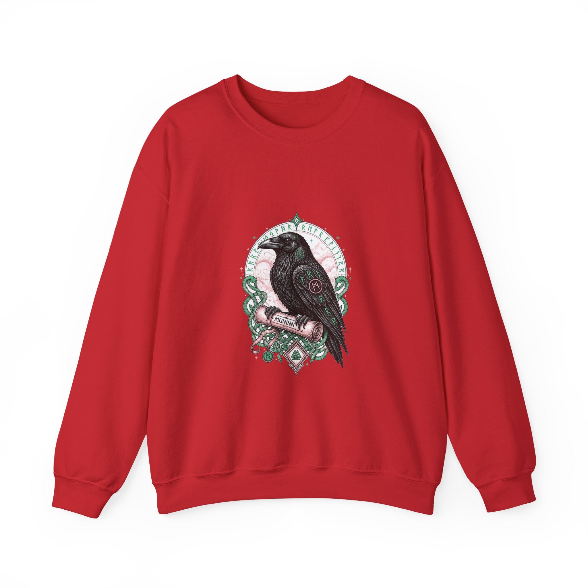 Matching Couple Sweatshirt - Huginn & Muninn Matching Couple Crewneck Sweatshirt Hand-Drawn Art His Hers Best Friend Gift - Design B