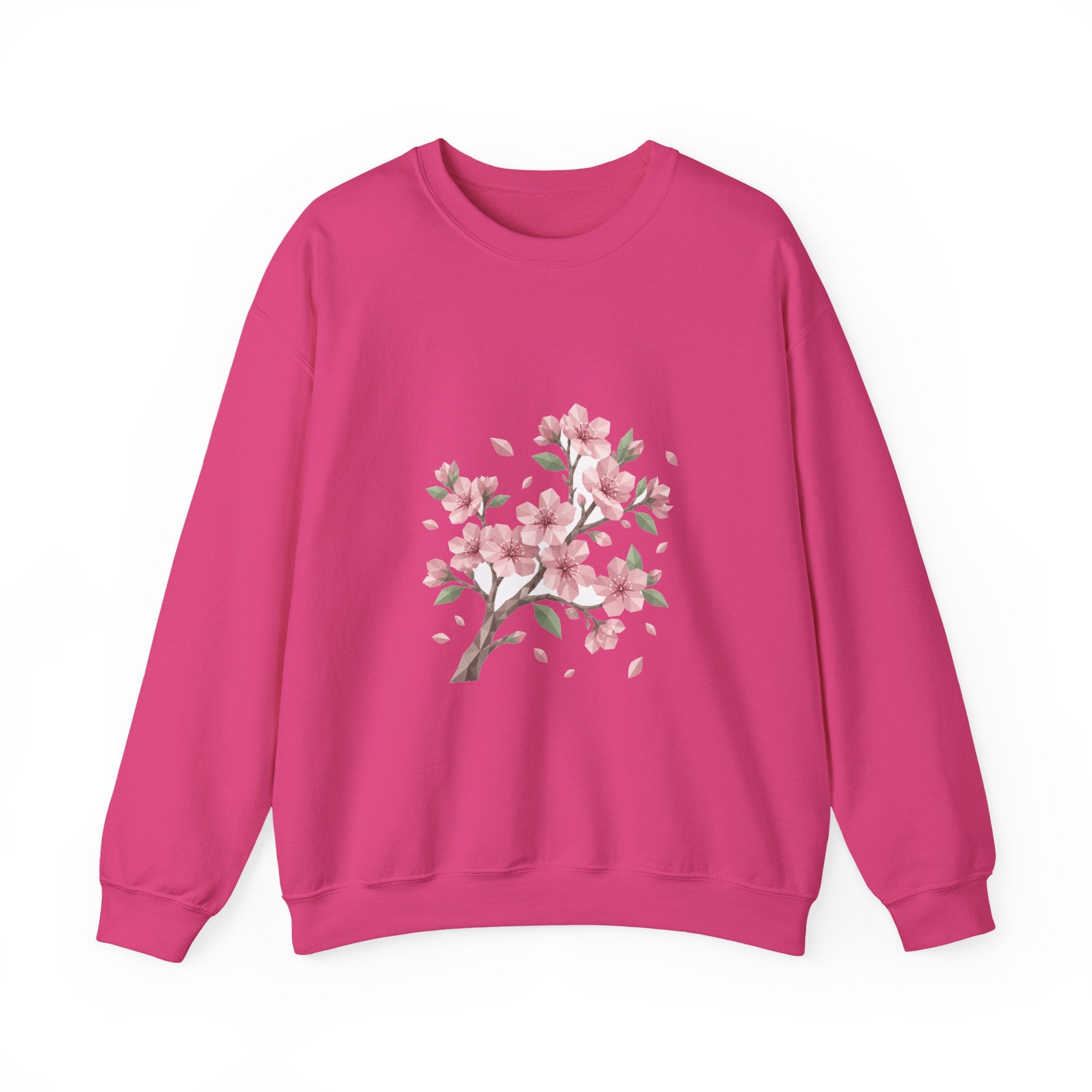 Matching Couple Sweatshirt - Cherry Blossom & Maple Leaf Matching Couple Premium Fleece Sweatshirt Geometric Art His Hers Love Gift - Design A