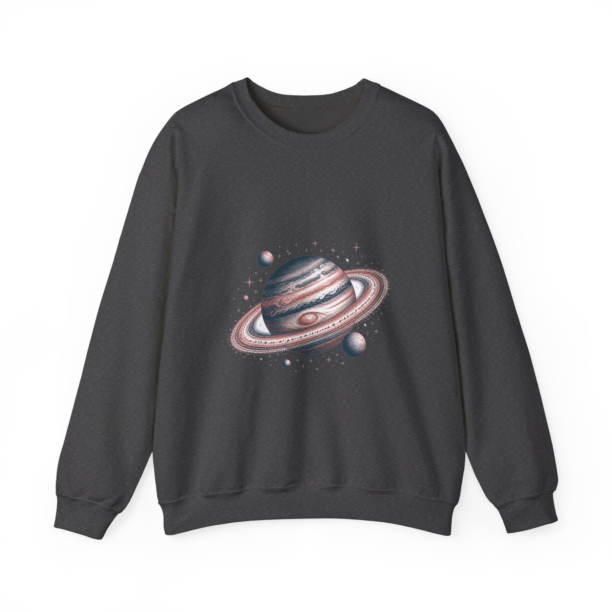 Matching Couple Sweatshirt - Astronaut & Planet Matching Couple Crewneck Sweatshirt Hand-Drawn Art His Hers Best Friend Gift - Design B