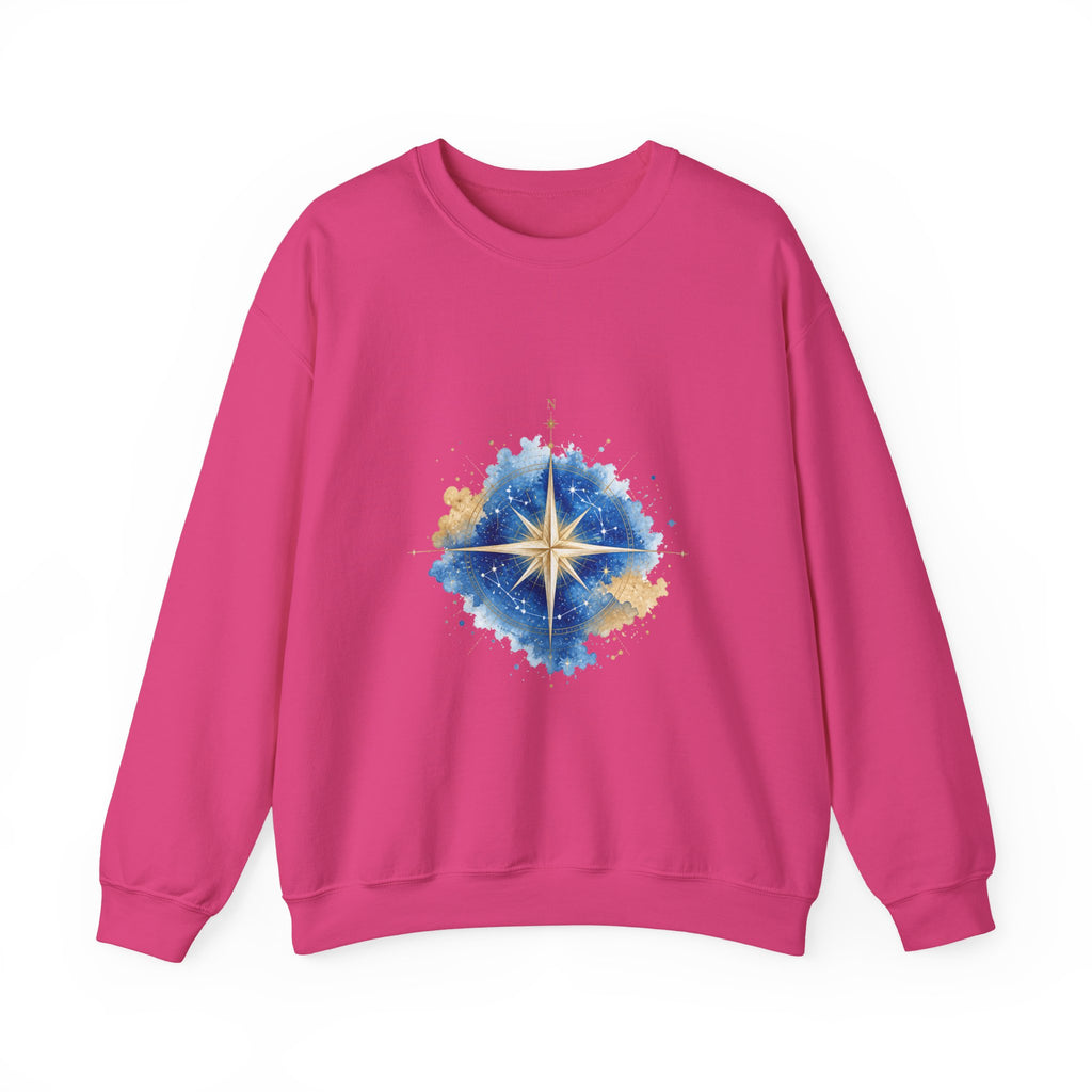 Matching Couple Sweatshirt - Shooting Star & North Star Matching Couple Premium Fleece Sweatshirt Watercolor Art His Hers Birthday Gift - Design B