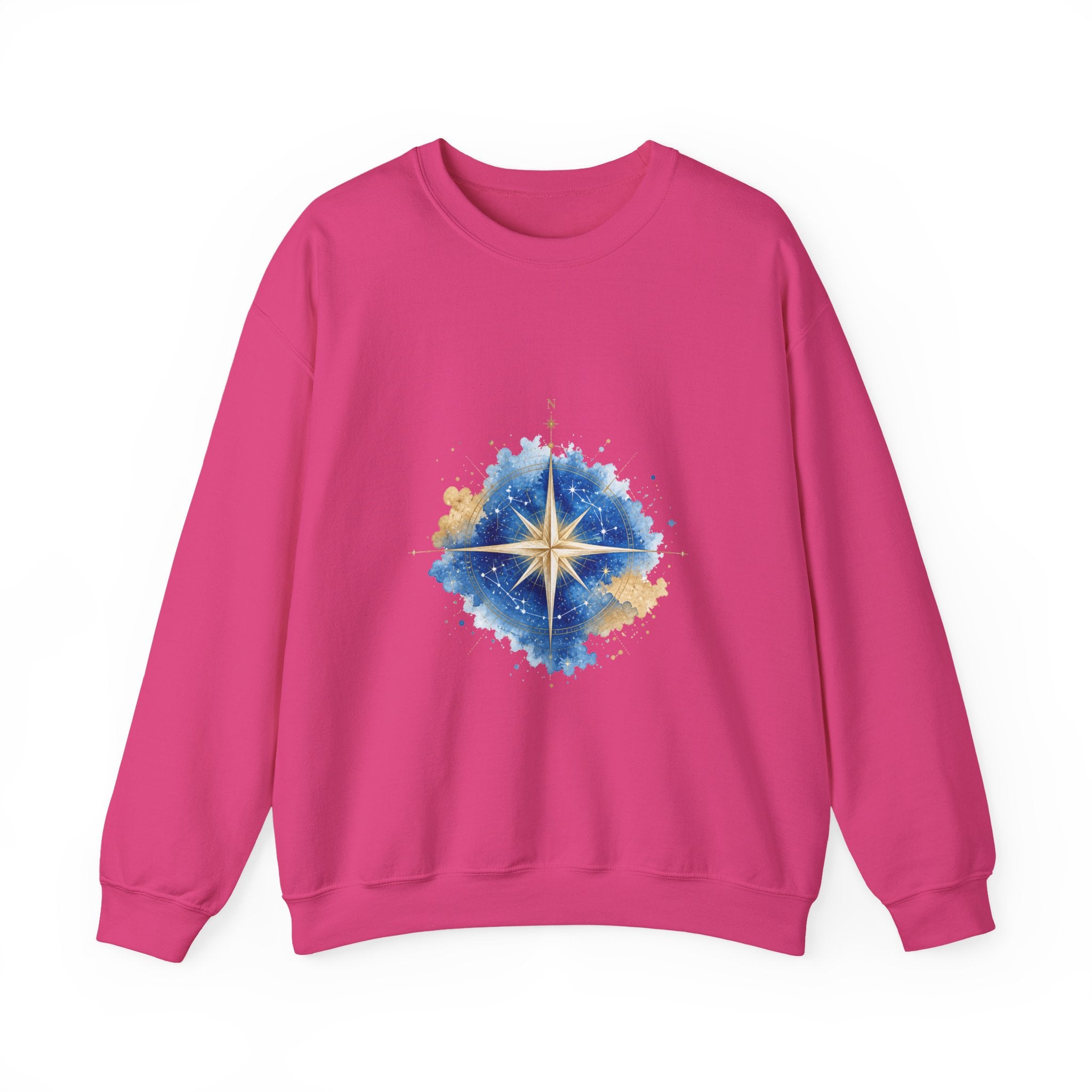 Matching Couple Sweatshirt - Shooting Star & North Star Matching Couple Premium Fleece Sweatshirt Watercolor Art His Hers Birthday Gift - Design B