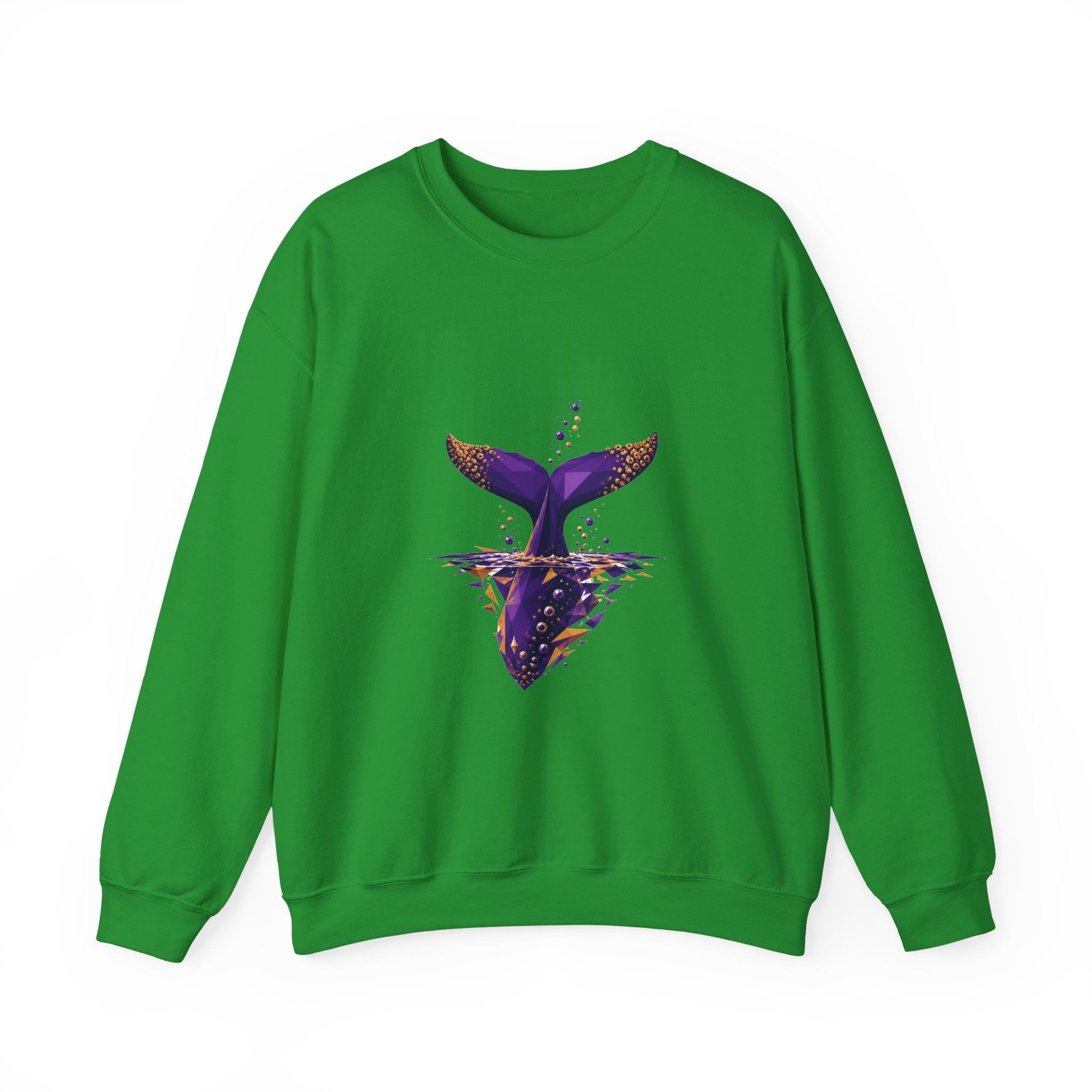 Matching Couple Sweatshirt - Eagle & Whale Matching Couple Premium Fleece Sweatshirt Geometric Art His Hers Love Gift - Design B