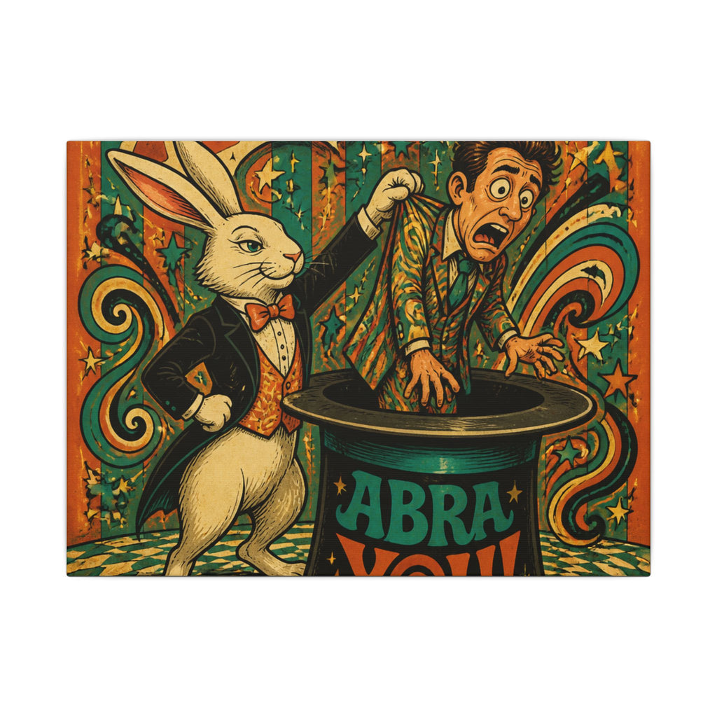 Magic Hat Rabbit Wall Art Canvas 16×20 Psychedelic Cafe Decor Maximalist Print