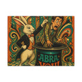 Magic Hat Rabbit Wall Art Canvas 16×20 Psychedelic Cafe Decor Maximalist Print