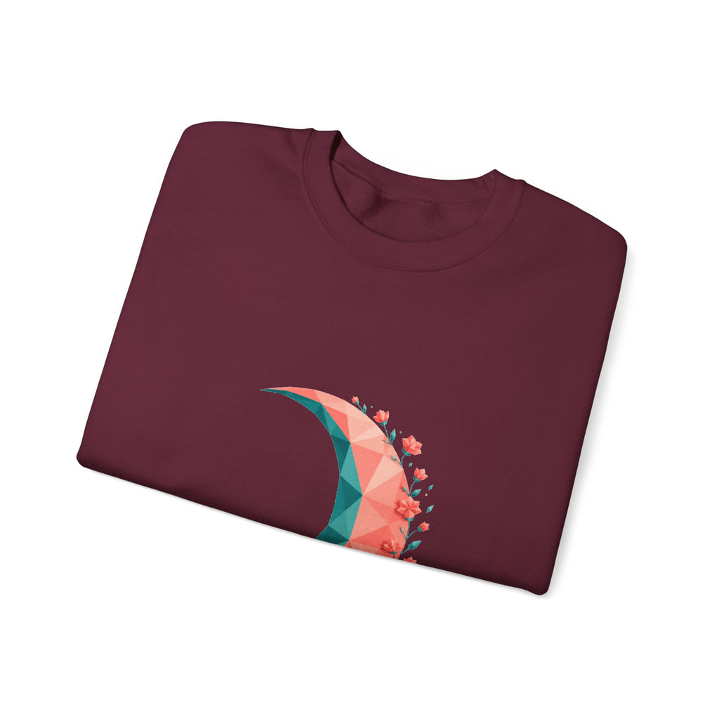 Matching Couple Sweatshirt - Waxing & Waning Moon Matching Couple Crewneck Sweatshirt Geometric Art His Hers Couple Gift - Design A
