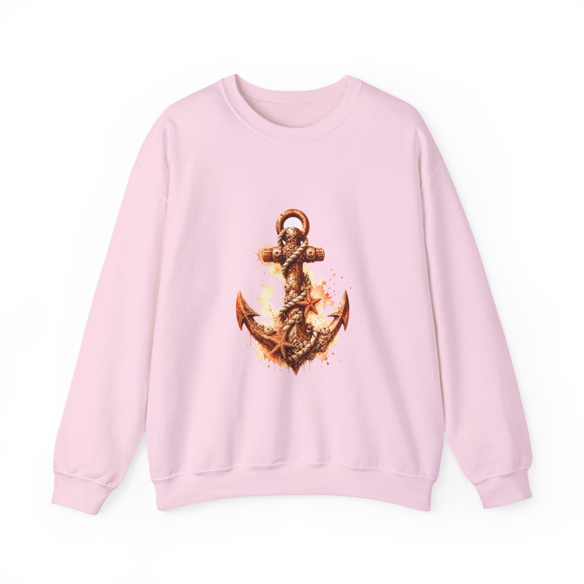 Matching Couple Sweatshirt - Anchor & Sail Matching Couple Crewneck Sweatshirt Watercolor Art His Hers Engagement Gift - Design A