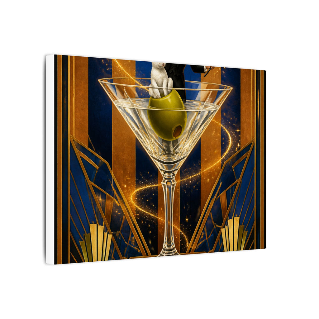 Martini Magician Wall Art Canvas 16×20 Art Deco Entryway Decor Maximalist Print