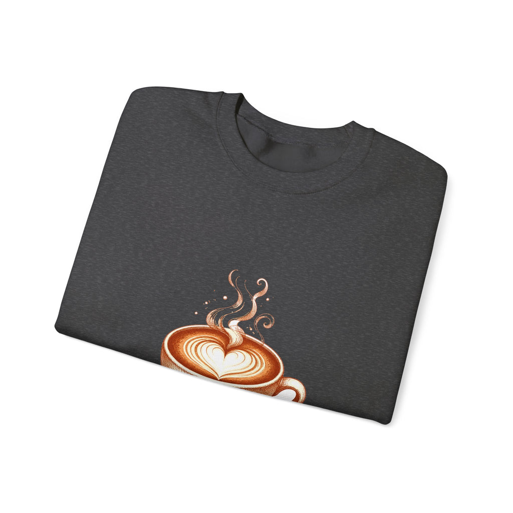 Matching Couple Sweatshirt - Coffee & Tea Matching Couple Crewneck Sweatshirt Hand-Drawn Art His Hers Best Friend Gift - Design A