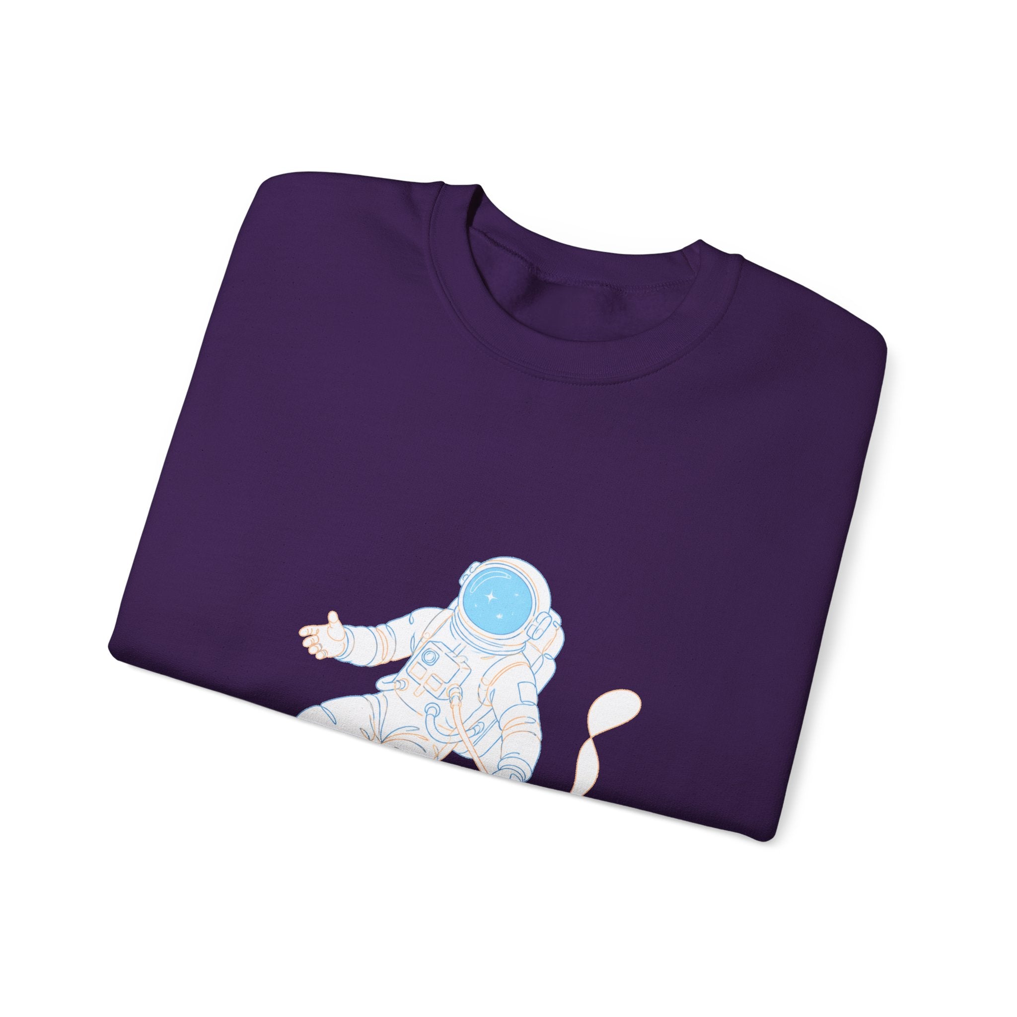 Matching Couple Sweatshirt - Astronaut & Planet Matching Couple Premium Fleece Sweatshirt Minimalist Art His Hers Christmas Gift - Design A