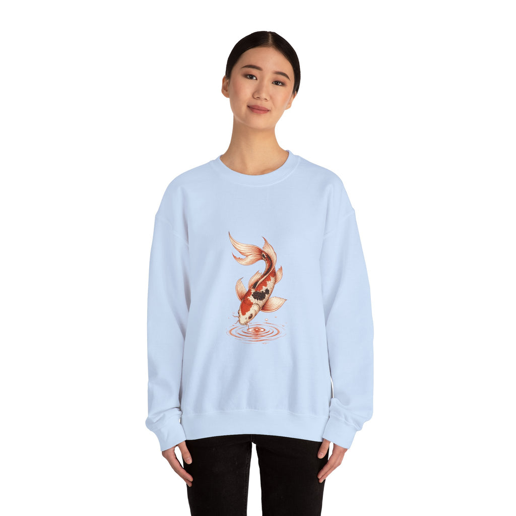 Matching Couple Sweatshirt - Koi Fish Yin Yang Matching Couple Comfort Colors Crew Hand-Drawn Art His Hers Anniversary Gift - Design B