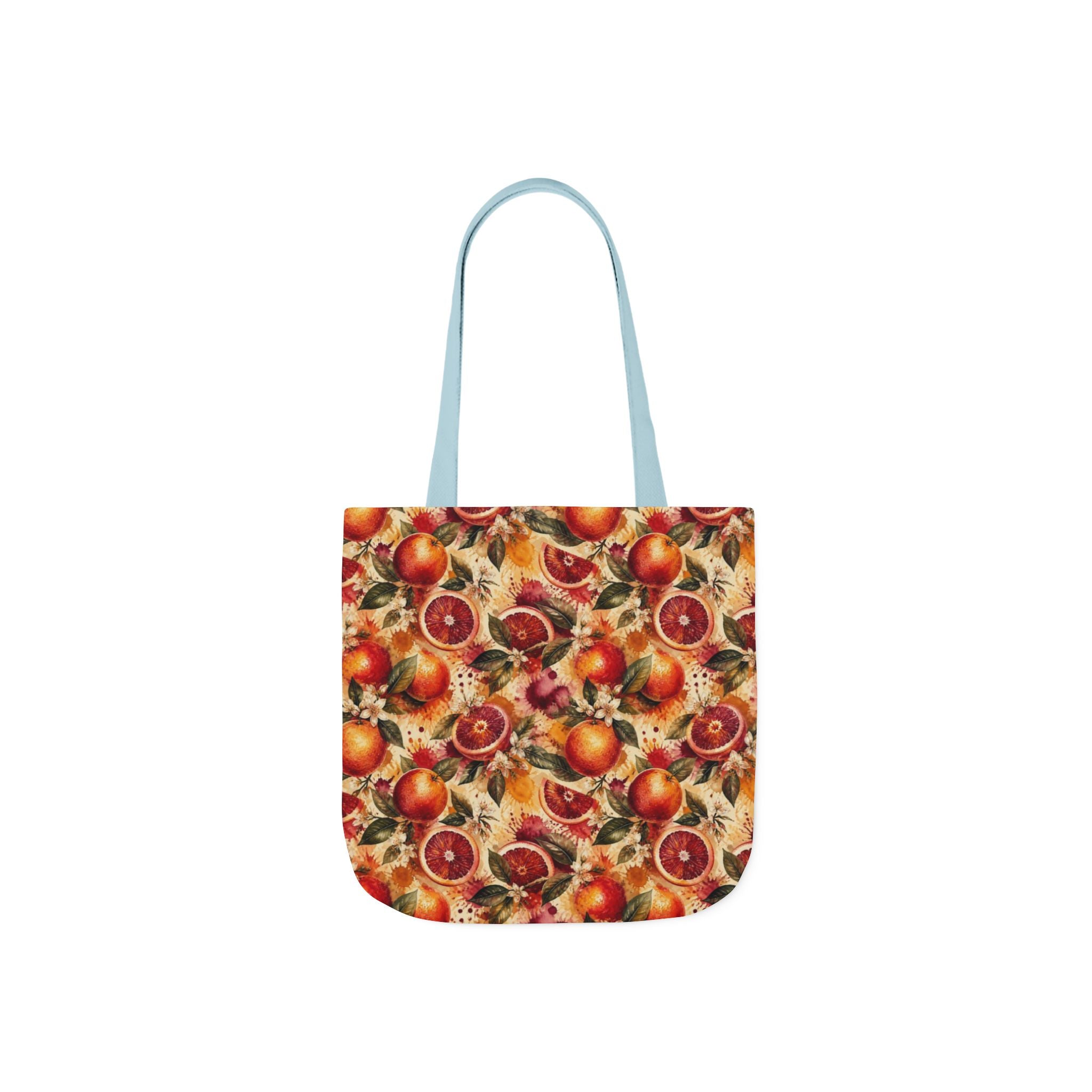 Blood Oranges Canvas Tote Bag Mediterranean Kitchen Watercolor Splash Design Italian Cottagecore Gift