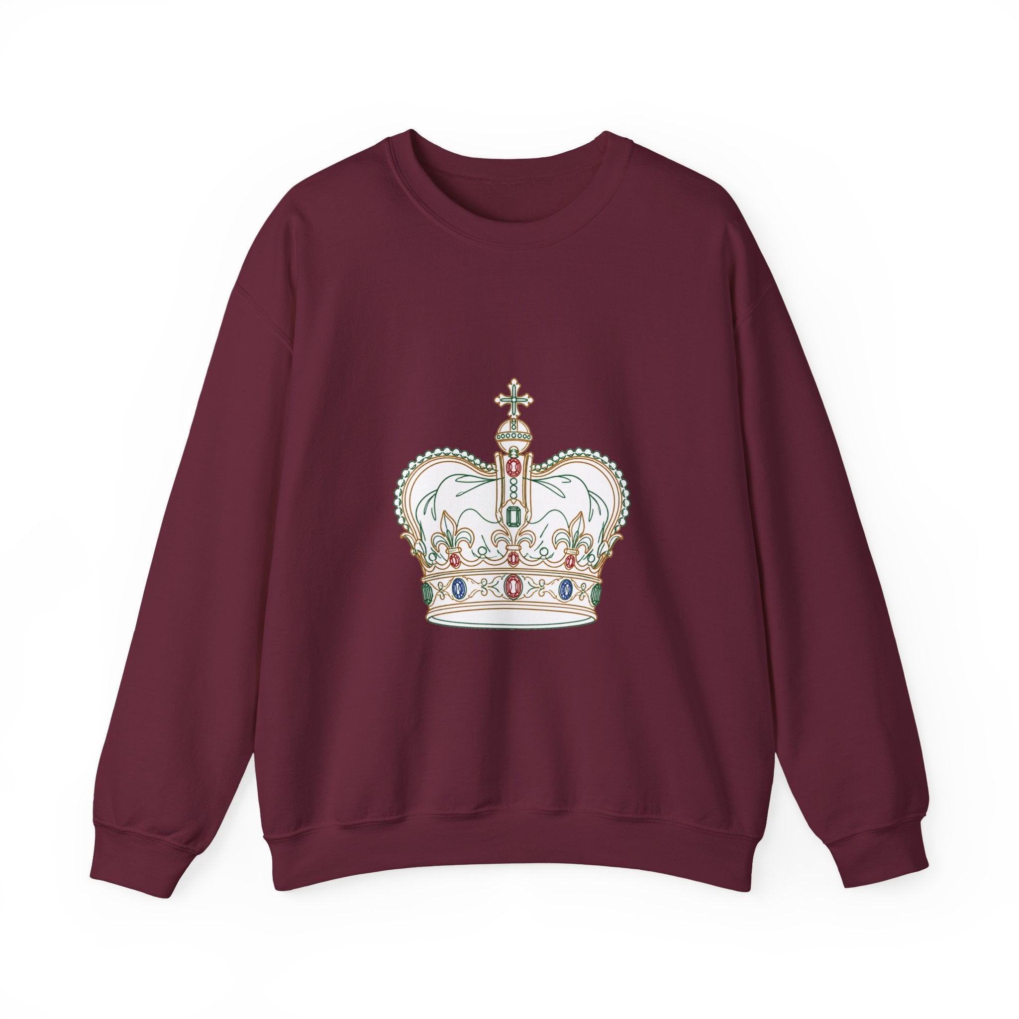 Matching Couple Sweatshirt - Crown & Shield Matching Couple Premium Fleece Sweatshirt Minimalist Art His Hers Christmas Gift - Design A