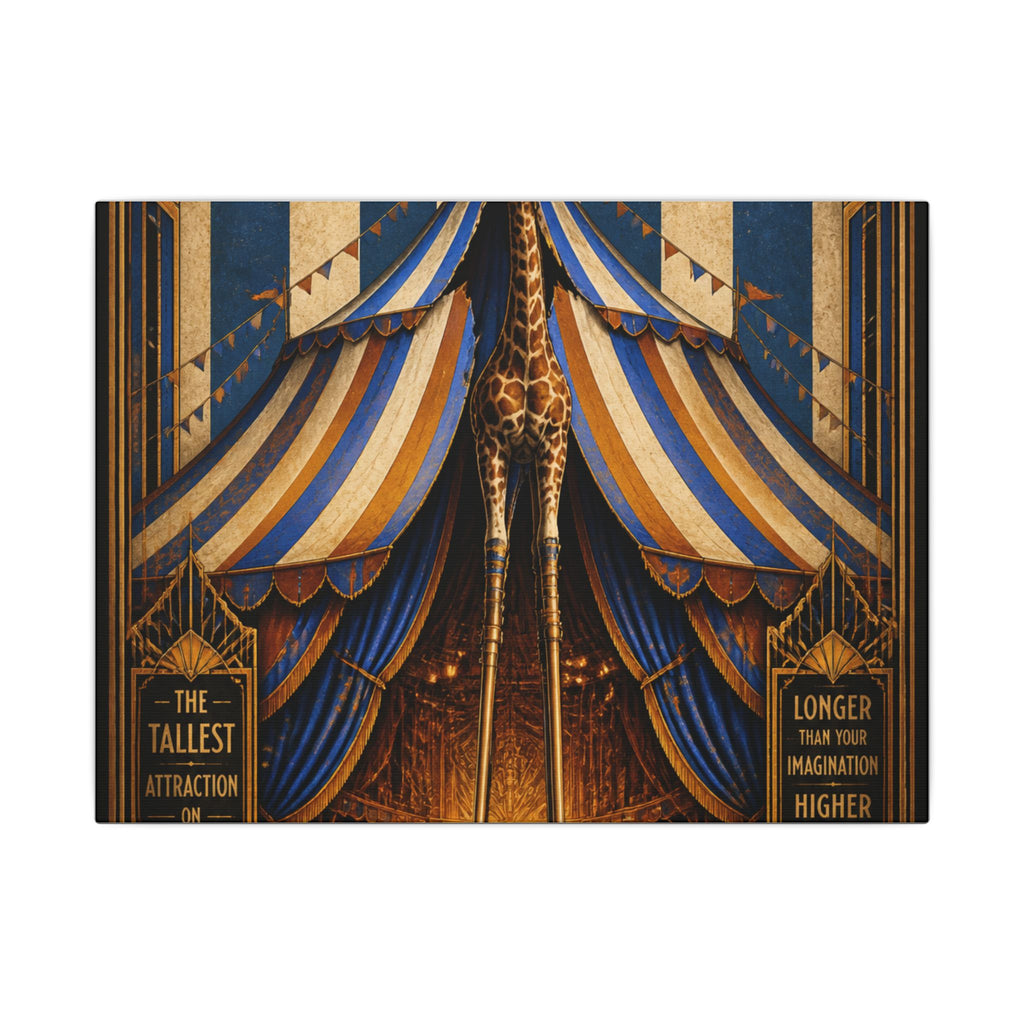 Giraffe on Stilts Wall Art Canvas 16×20 Art Deco Entryway Decor Maximalist Print