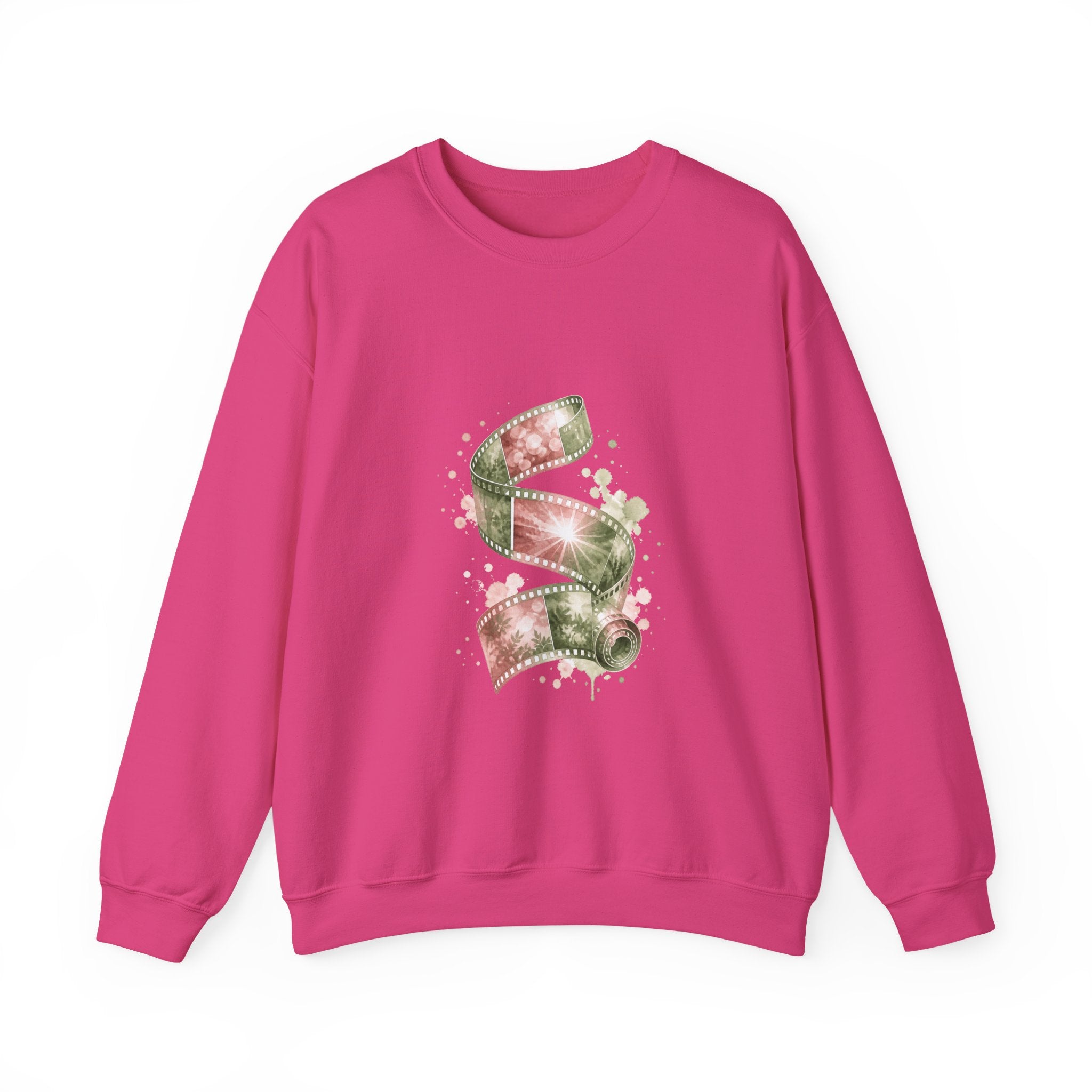 Matching Couple Sweatshirt - Camera & Film Matching Couple Crewneck Sweatshirt Watercolor Art His Hers Engagement Gift - Design B