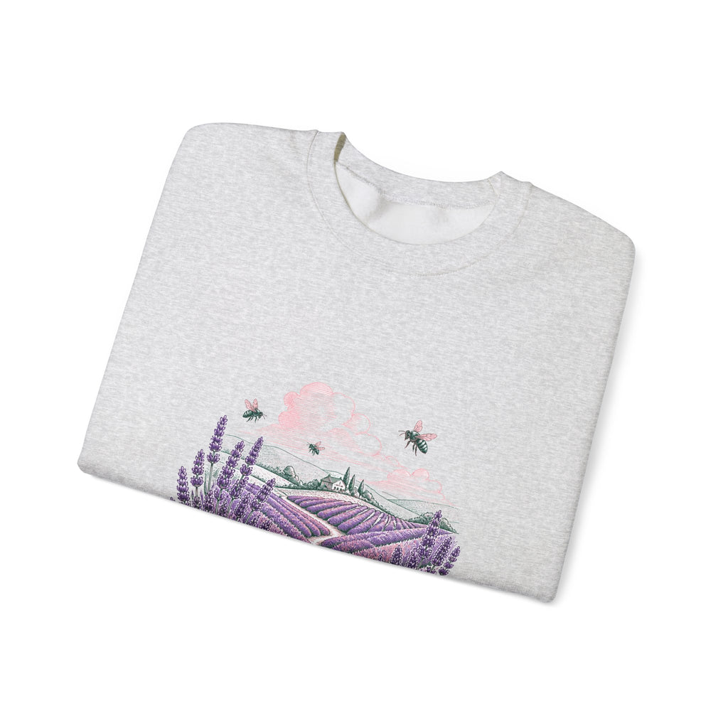 Matching Couple Sweatshirt - Lavender Fields & Canyon Matching Couple Comfort Colors Crew Hand-Drawn Art His Hers Anniversary Gift - Design A