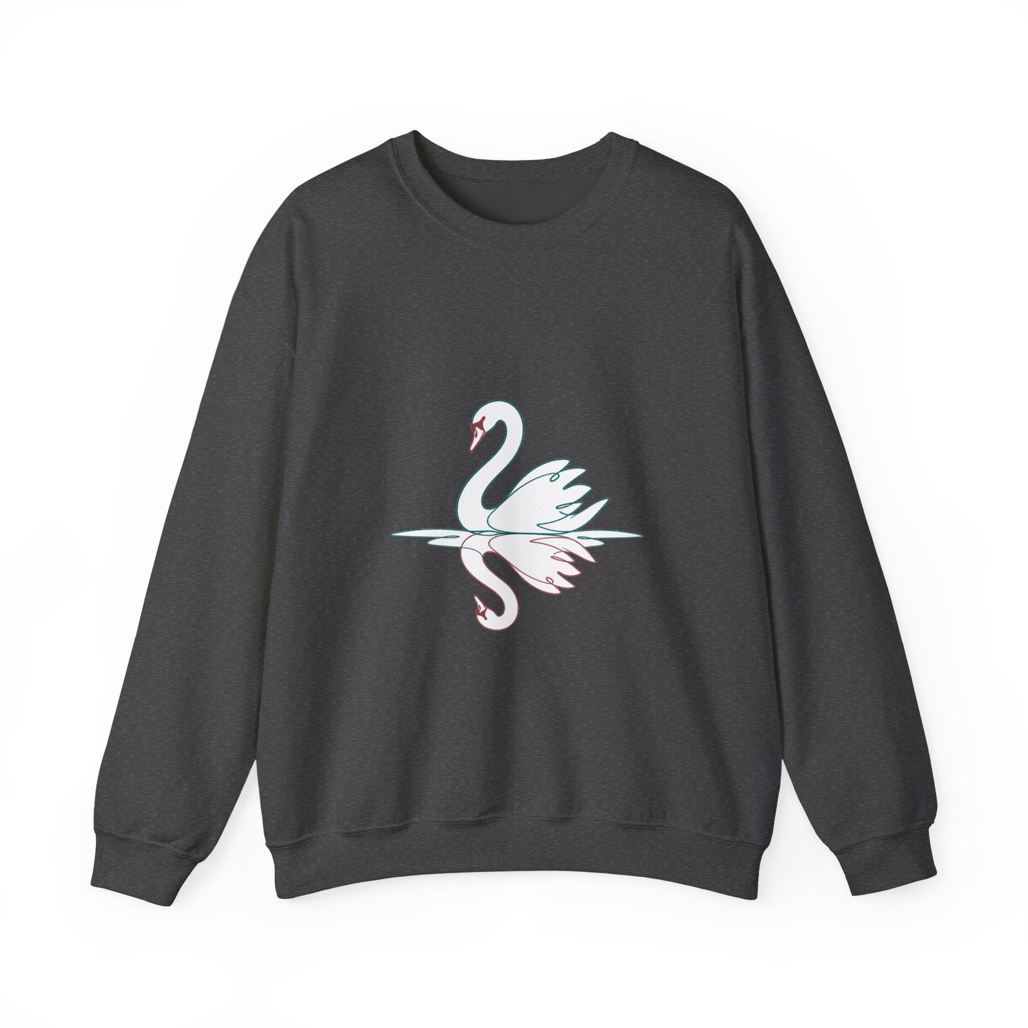 Matching Couple Sweatshirt - Raven & Swan Matching Couple Premium Fleece Sweatshirt Minimalist Art His Hers Christmas Gift - Design B