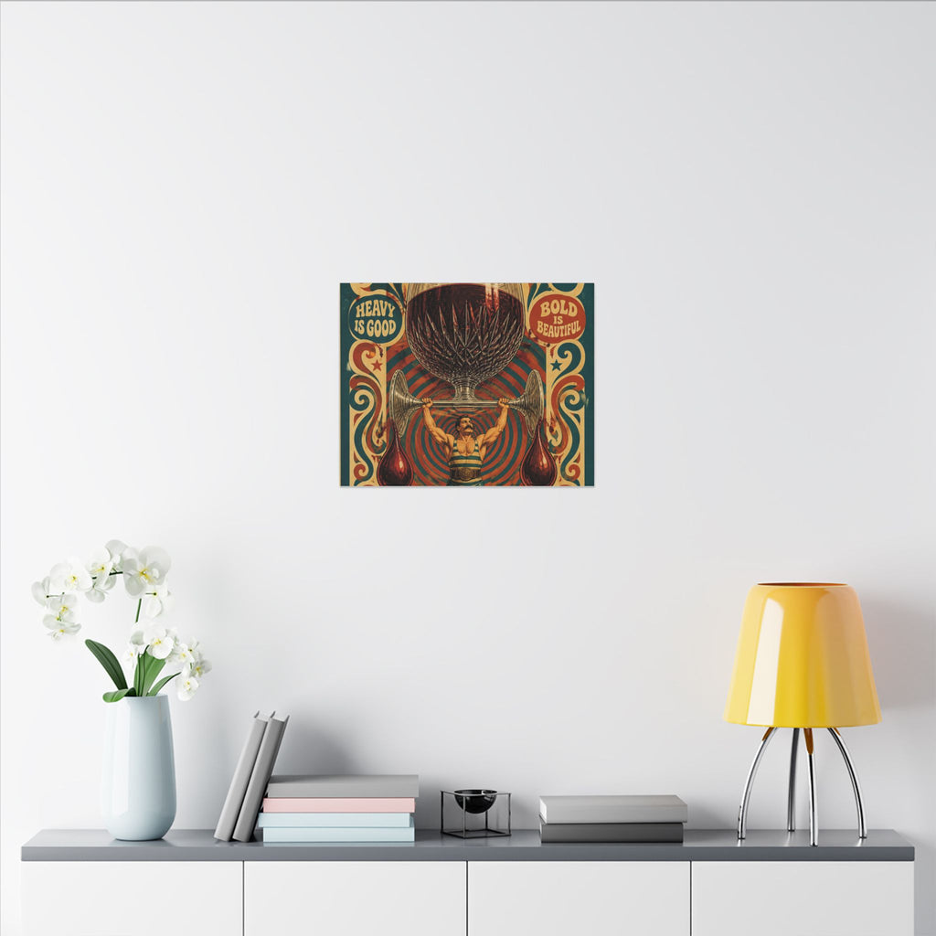 Wine Glass Strongman Wall Art Canvas 16×20 Psychedelic Cafe Decor Maximalist Print