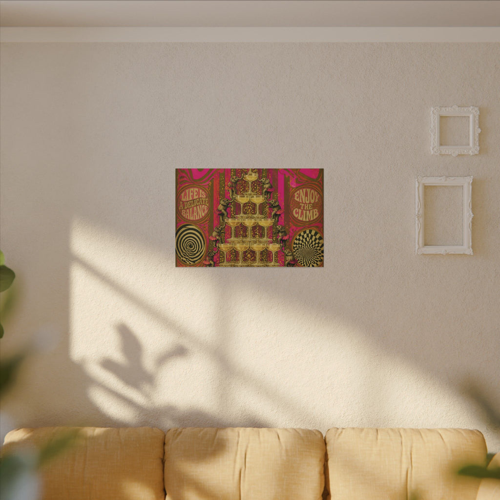 Champagne Tower Elephants Wall Art Canvas 16×20 Psychedelic Cafe Decor Maximalist Print