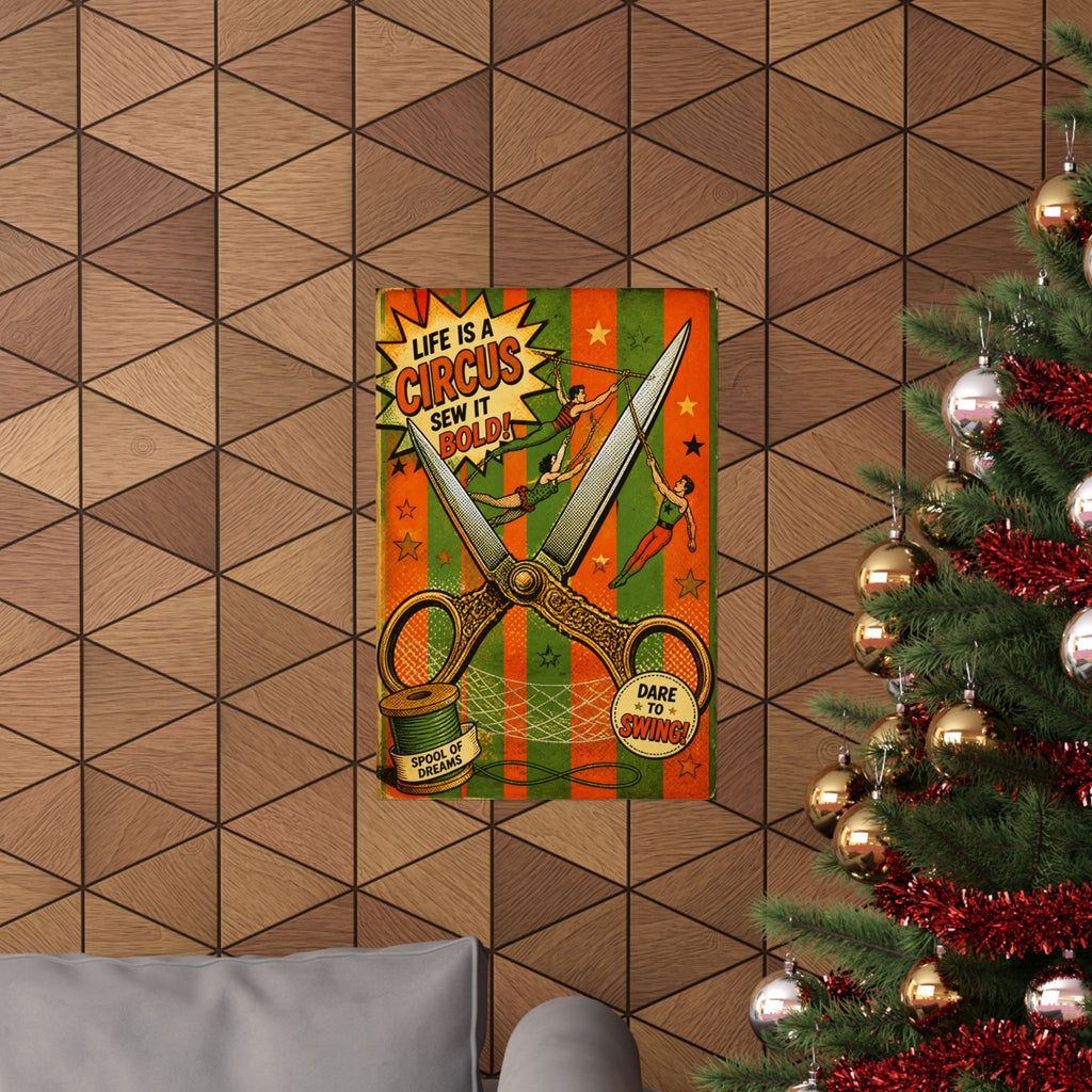 Giant Scissors Trapeze Wall Art Poster 24×36 Pop Art Restaurant Decor Maximalist Print