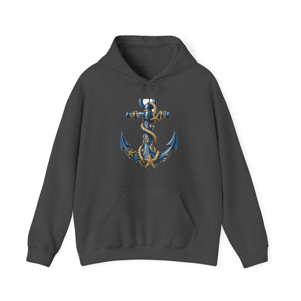Matching Couple Sweatshirt - Anchor & Sail Matching Couple Hooded Sweatshirt Hand-Drawn Art His Hers Best Friend Gift - Design A