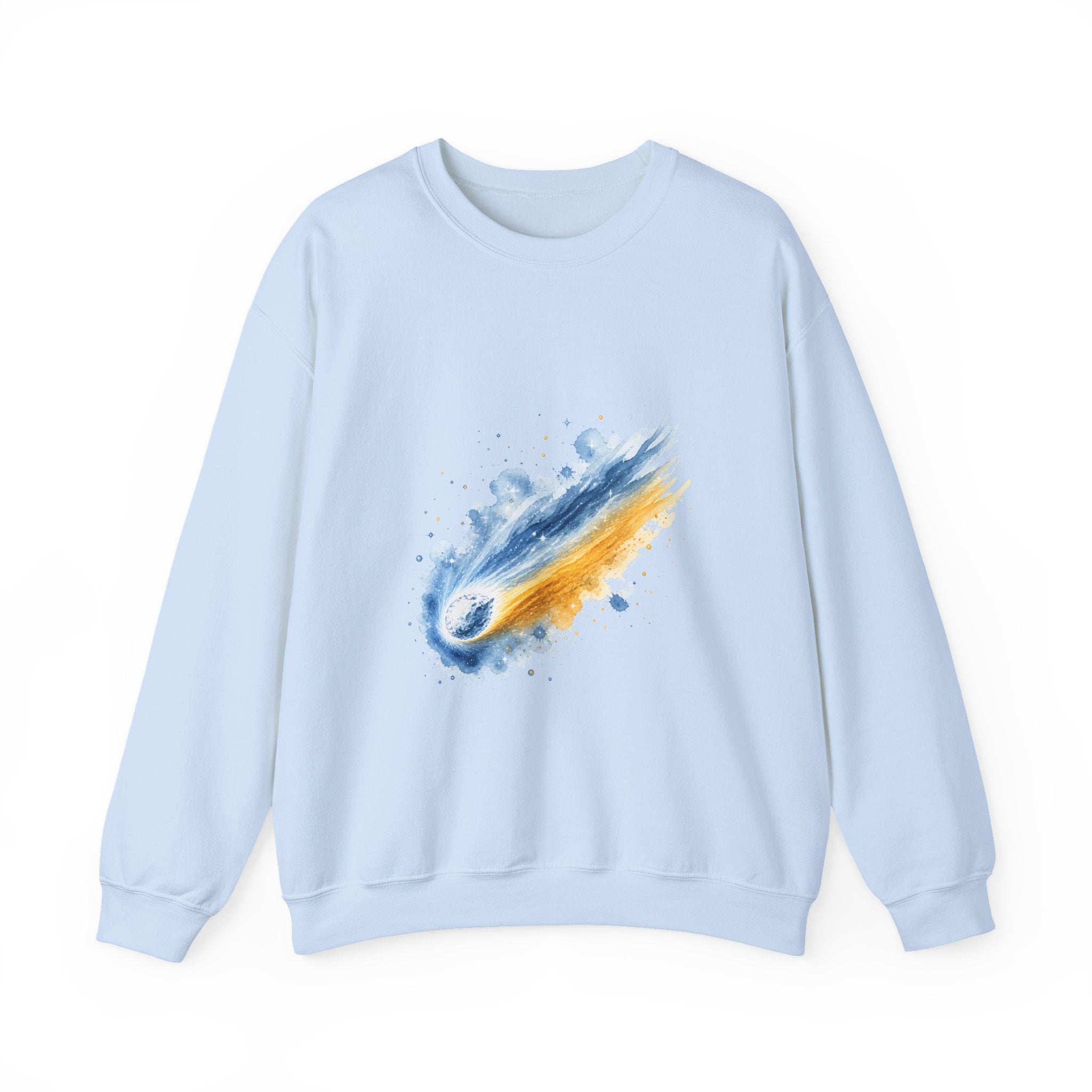 Matching Couple Sweatshirt - Comet & Asteroid Matching Couple Crewneck Sweatshirt Watercolor Art His Hers Engagement Gift - Design A