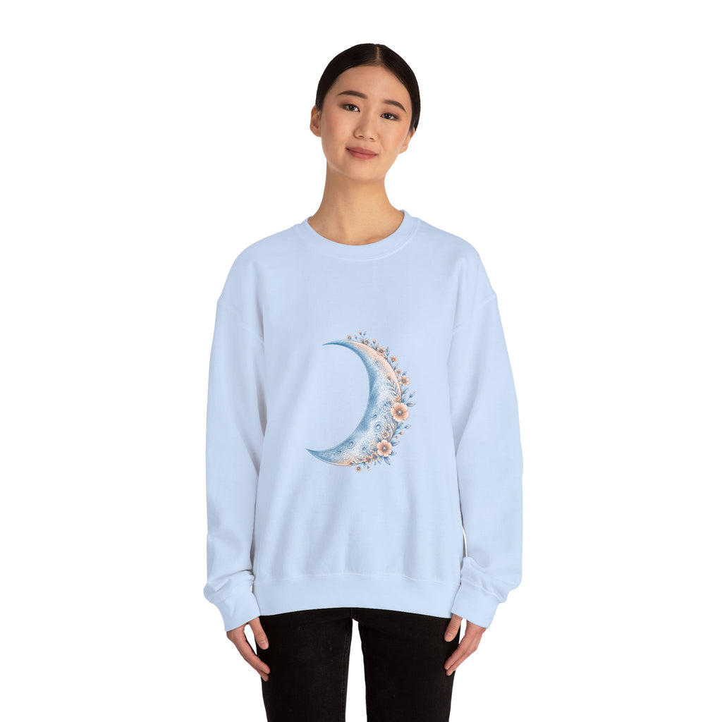 Matching Couple Sweatshirt - Waxing & Waning Moon Matching Couple Crewneck Sweatshirt Vintage Art His Hers Wedding Gift - Design A
