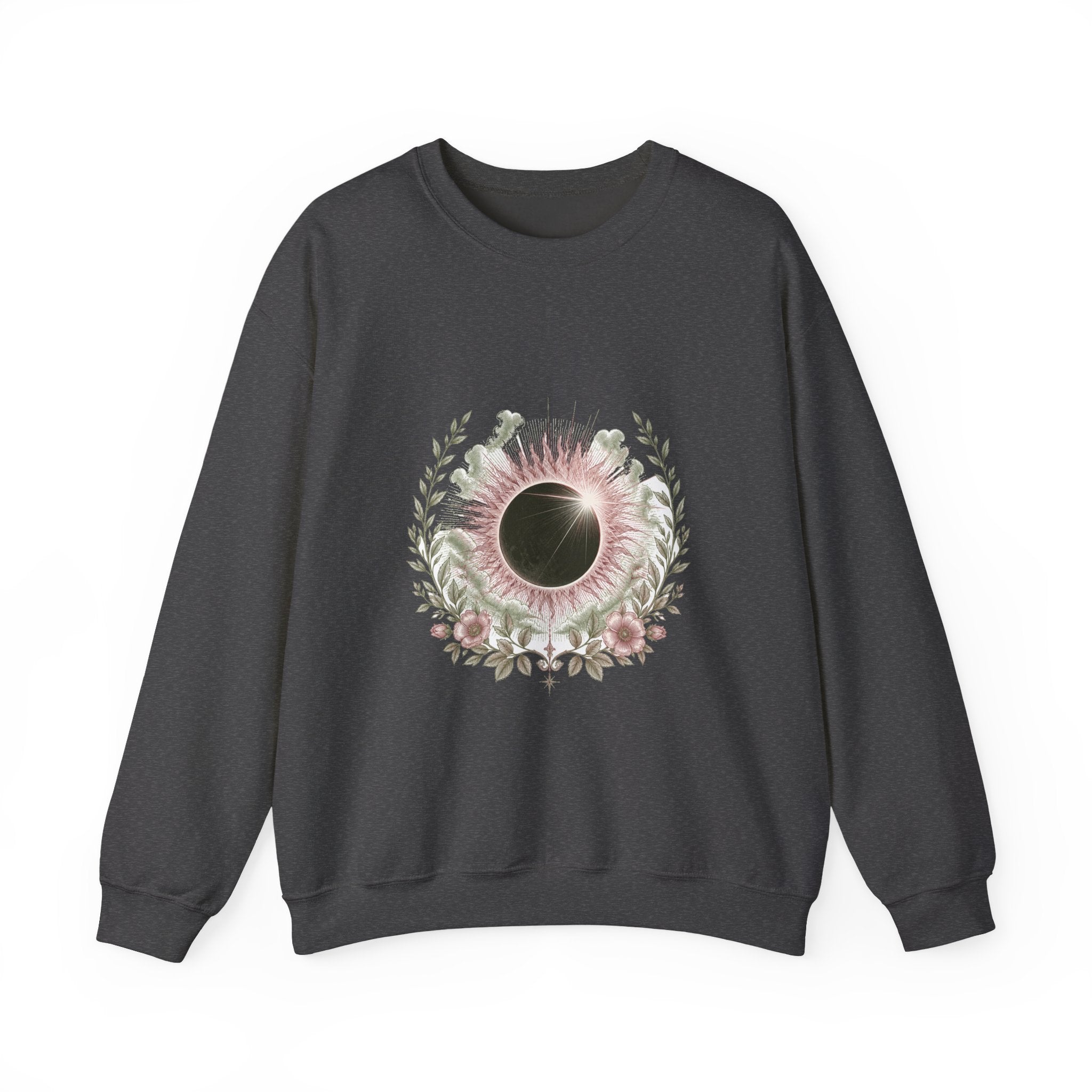 Matching Couple Sweatshirt - Solar & Lunar Eclipse Matching Couple Crewneck Sweatshirt Vintage Art His Hers Wedding Gift - Design A