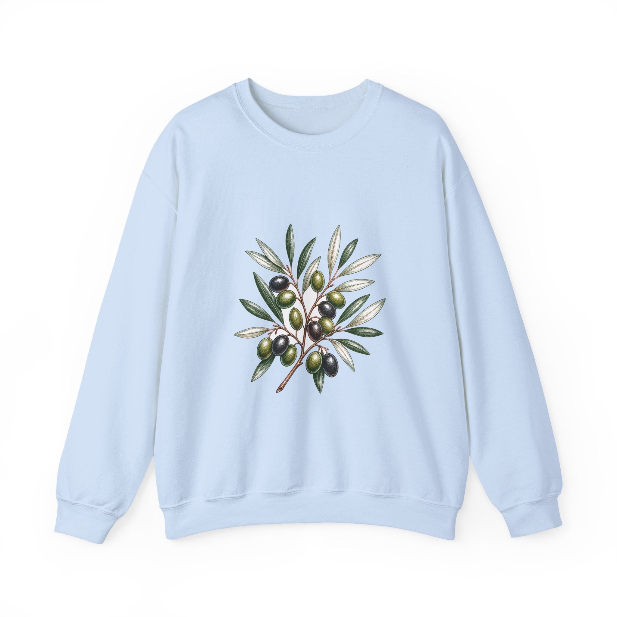 Matching Couple Sweatshirt - Olive Branch & Fig Matching Couple Premium Fleece Sweatshirt Hand-Drawn Art His Hers Anniversary Gift - Design A