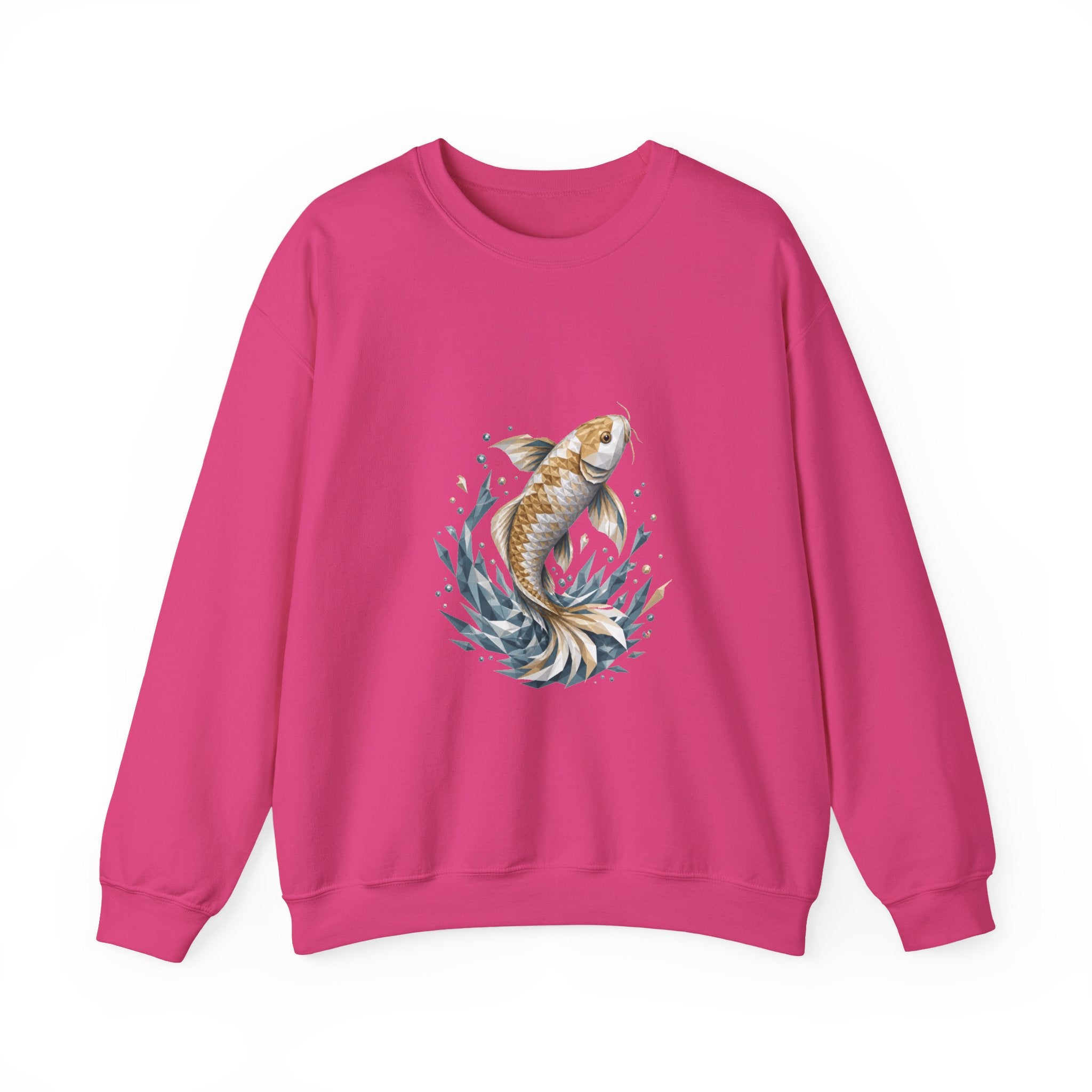 Matching Couple Sweatshirt - Koi Fish Yin Yang Matching Couple Crewneck Sweatshirt Geometric Art His Hers Couple Gift - Design A