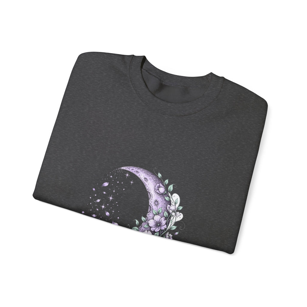 Matching Couple Sweatshirt - Waxing & Waning Moon Matching Couple Comfort Colors Crew Hand-Drawn Art His Hers Anniversary Gift - Design B
