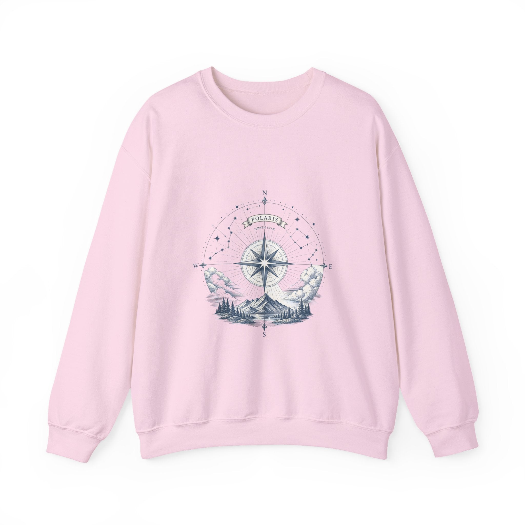 Matching Couple Sweatshirt - Shooting Star & North Star Matching Couple Crewneck Sweatshirt Vintage Art His Hers Wedding Gift - Design B