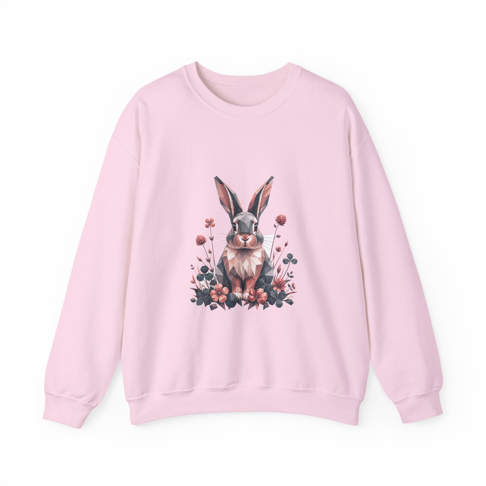 Matching Couple Sweatshirt - Fox & Rabbit Matching Couple Crewneck Sweatshirt Geometric Art His Hers Couple Gift - Design B